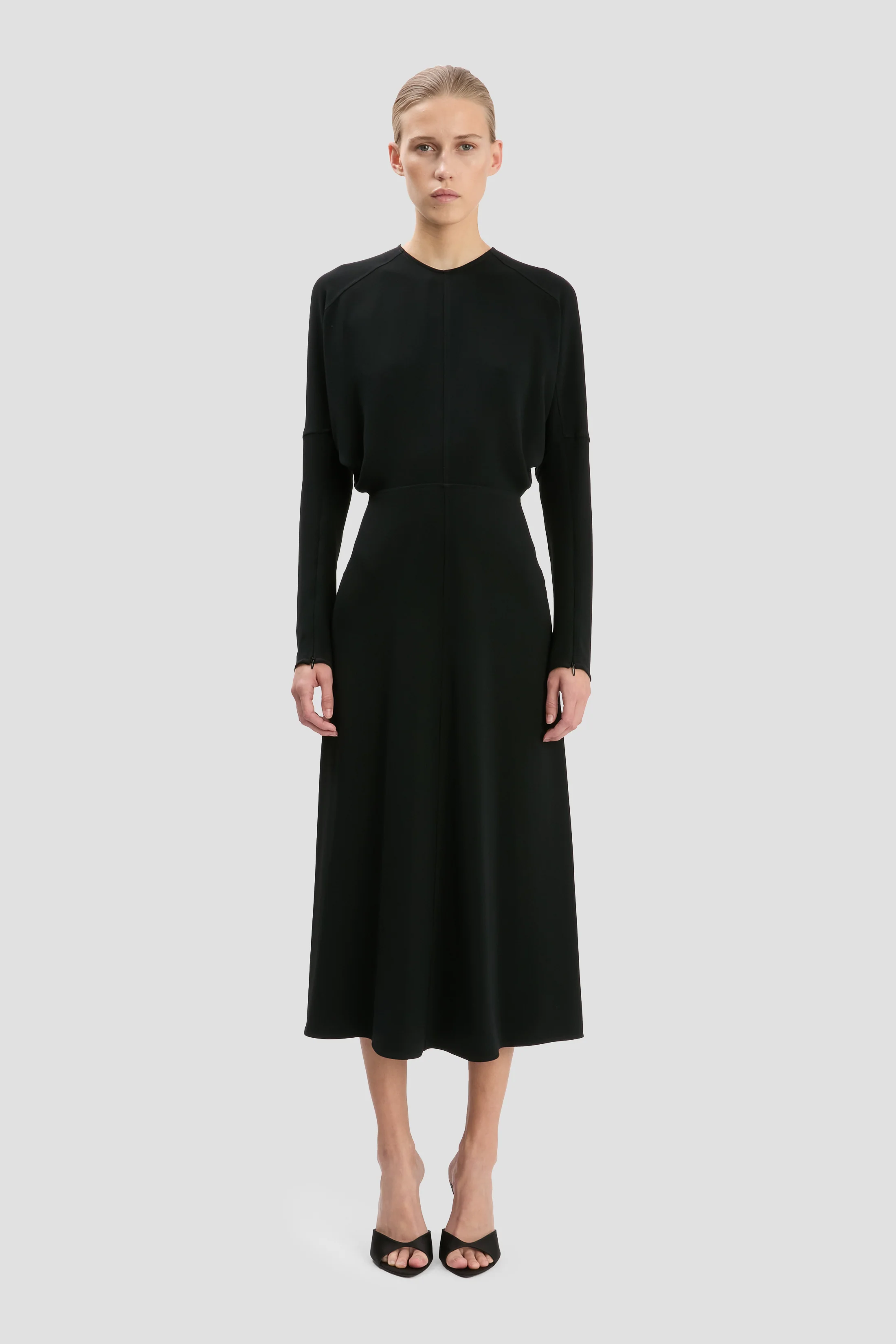 Dolman Midi Dress In Black