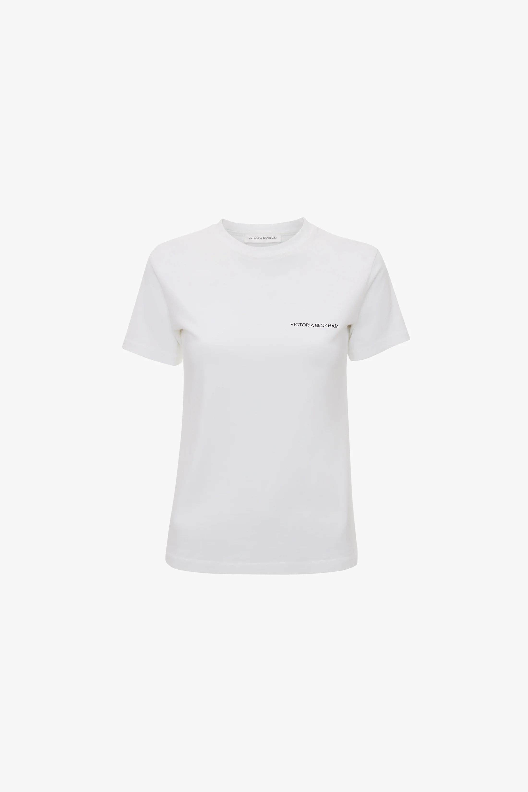 Fitted Shrunken Logo T-Shirt In White