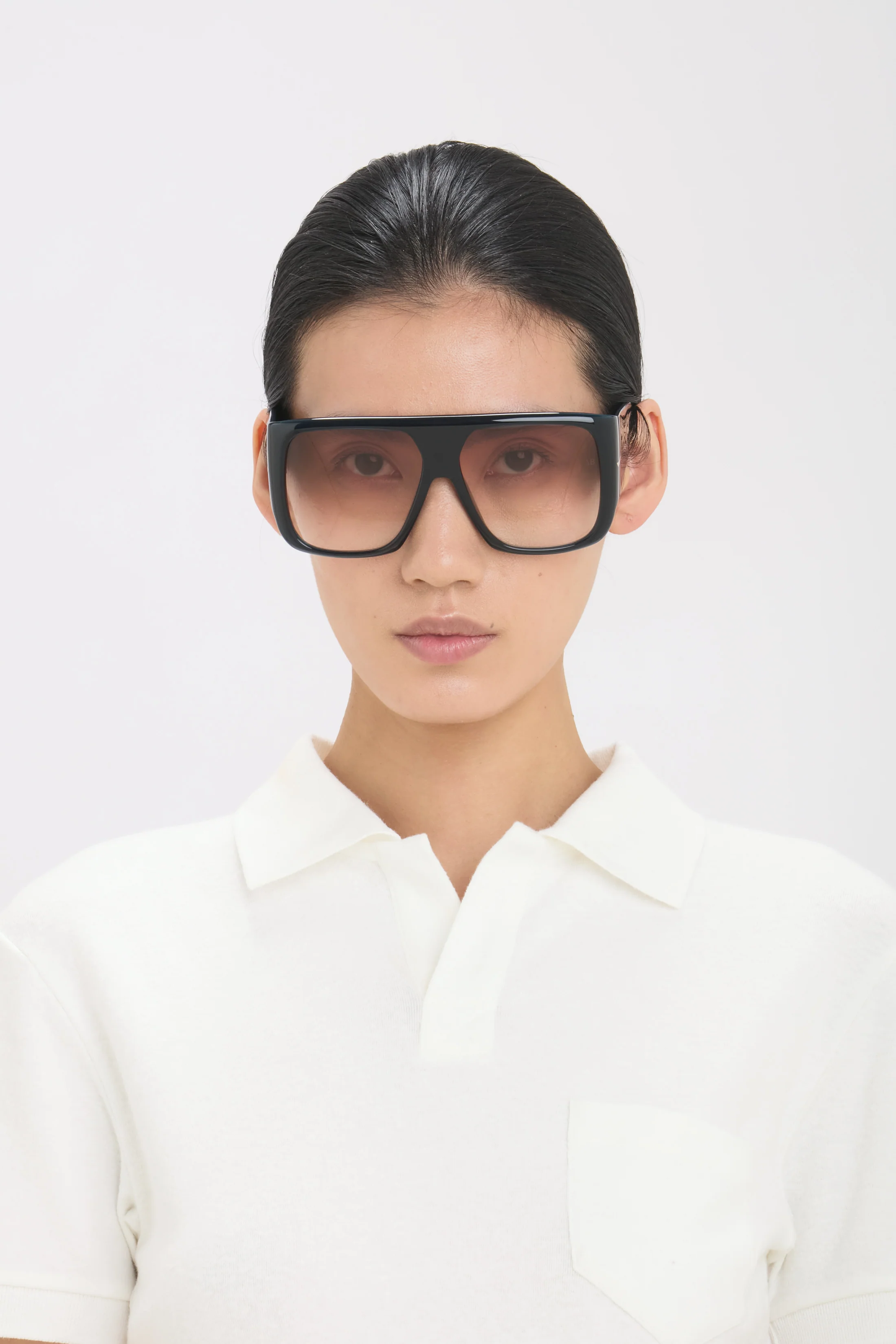 Oversized Soft Square Acetate Frame In Blue