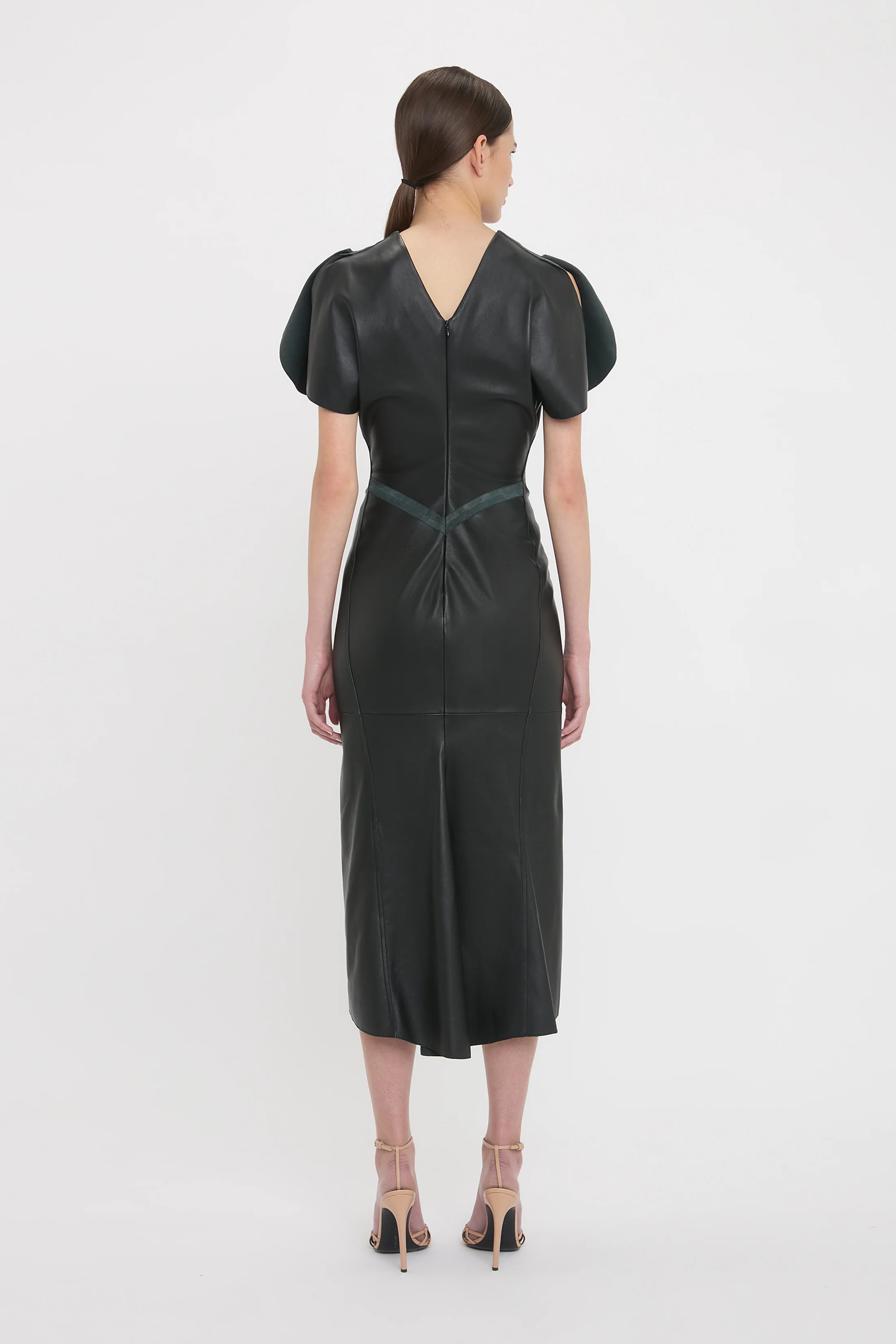 Leather Bela Midi Dress In Black