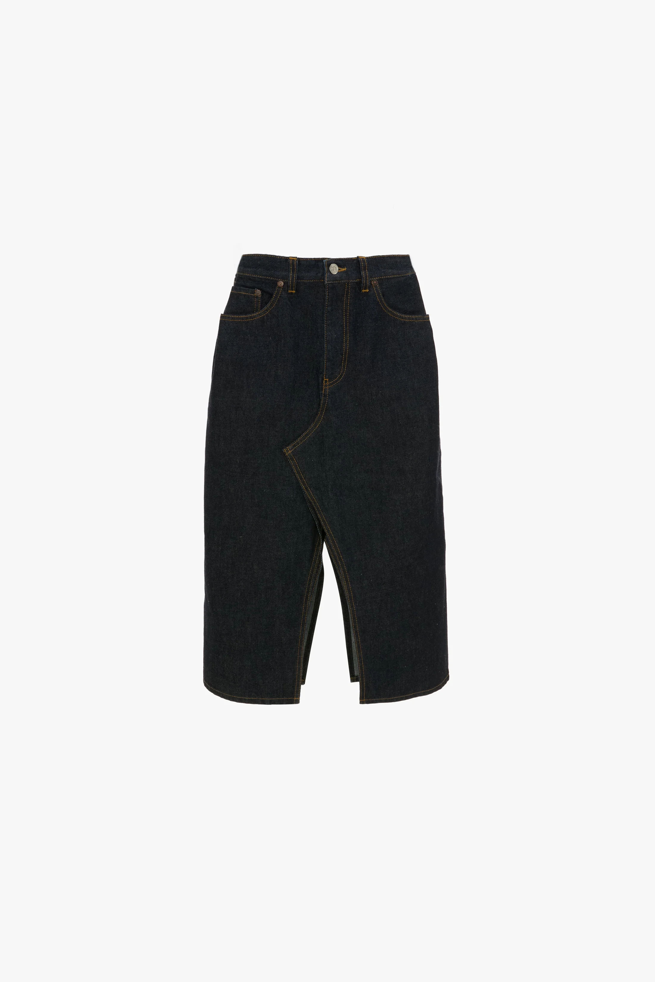 Kick Pocket Denim Skirt In Light Rinse