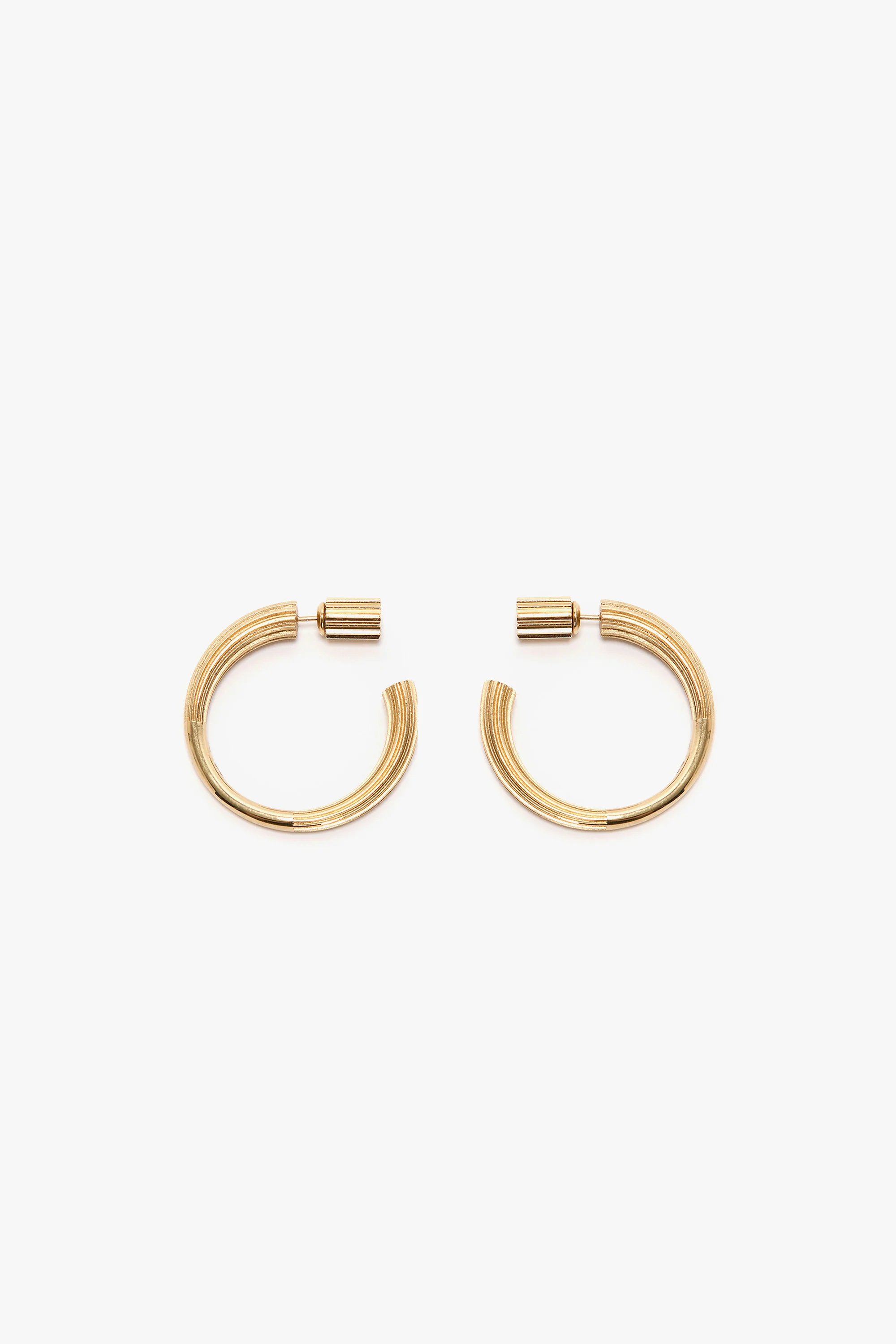 Cufflink Earrings In Light Gold