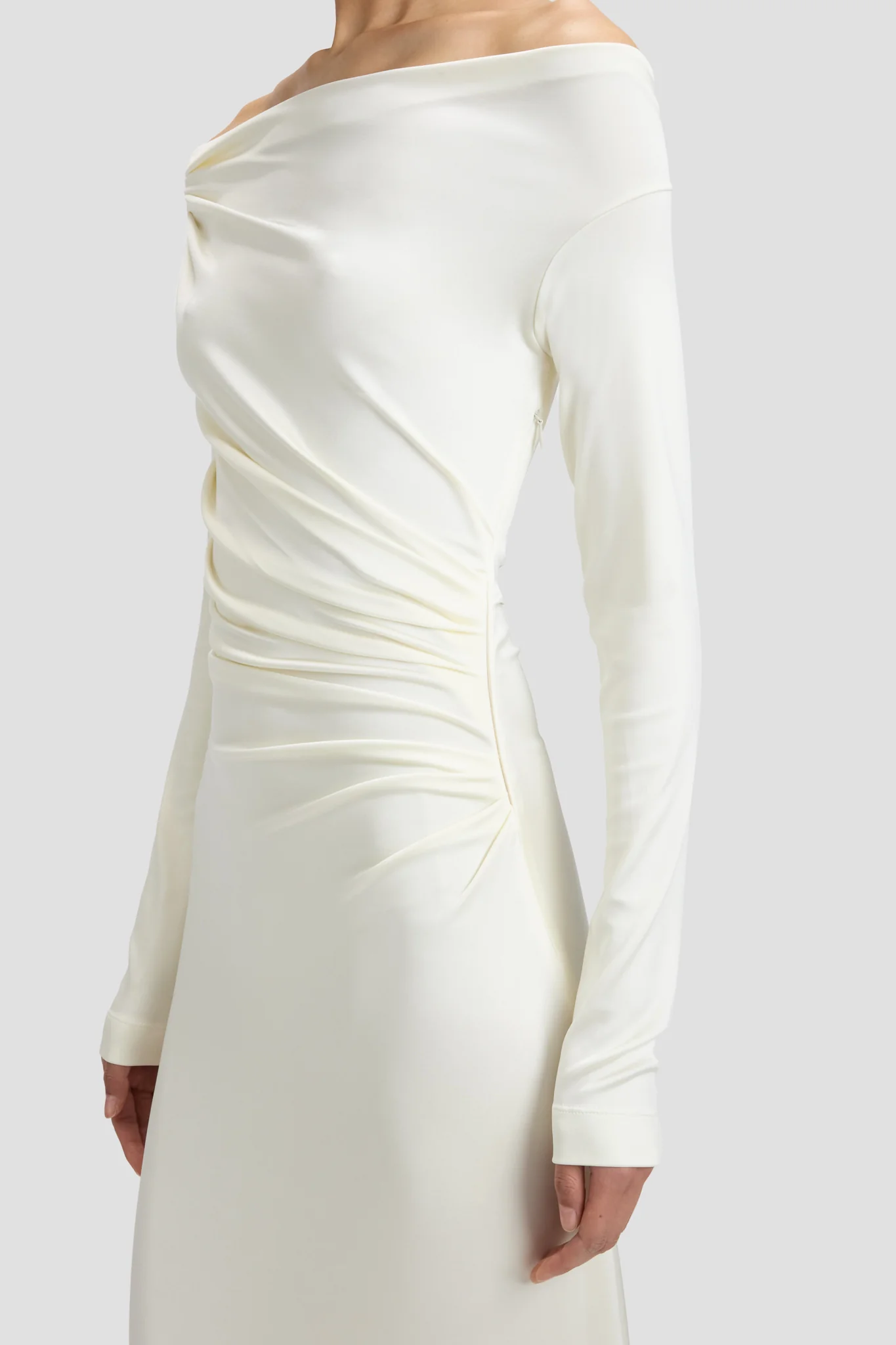 Off-Shoulder Gown In Ivory