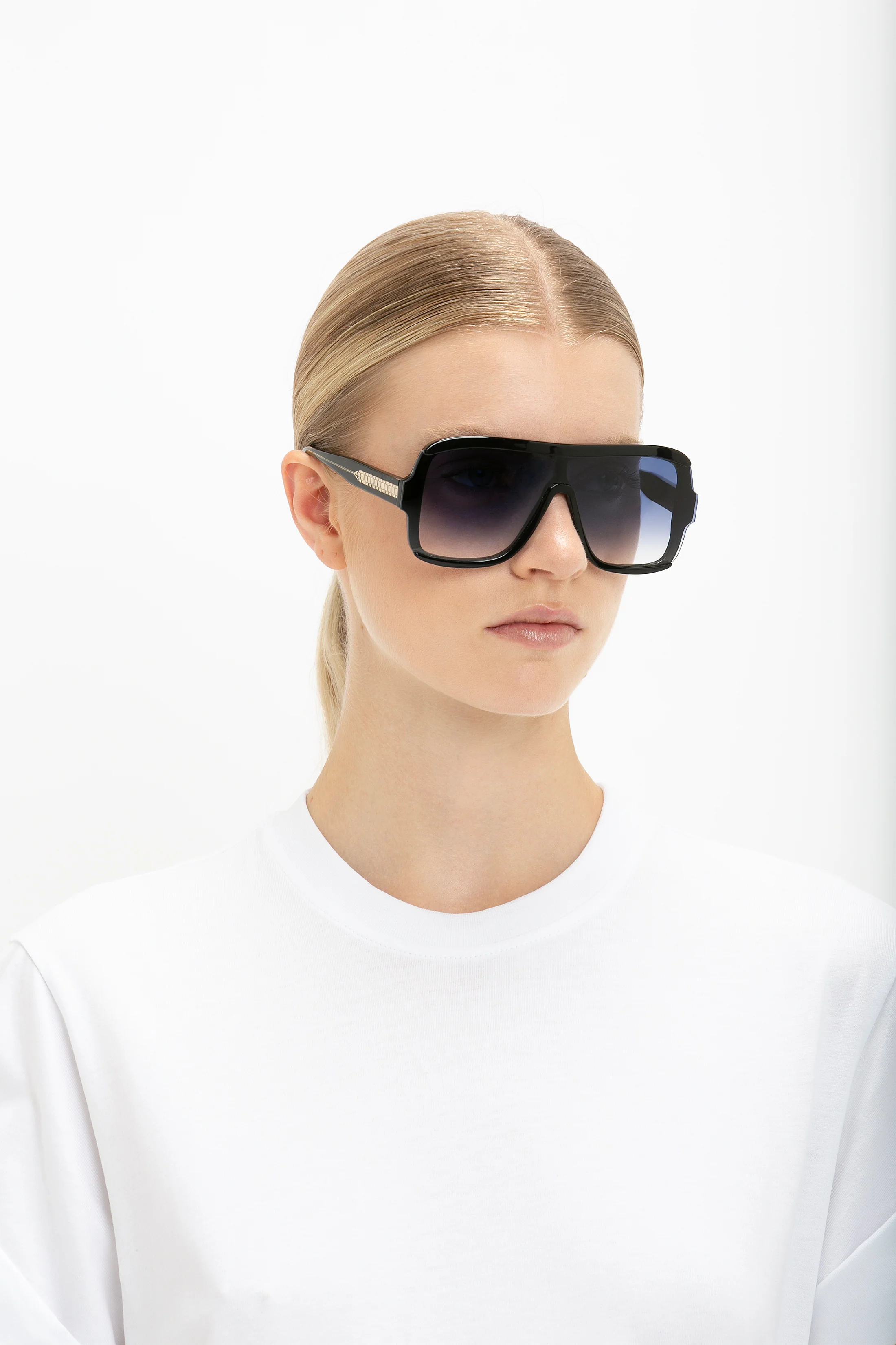 Layered Mask Sunglasses In Black Gradient