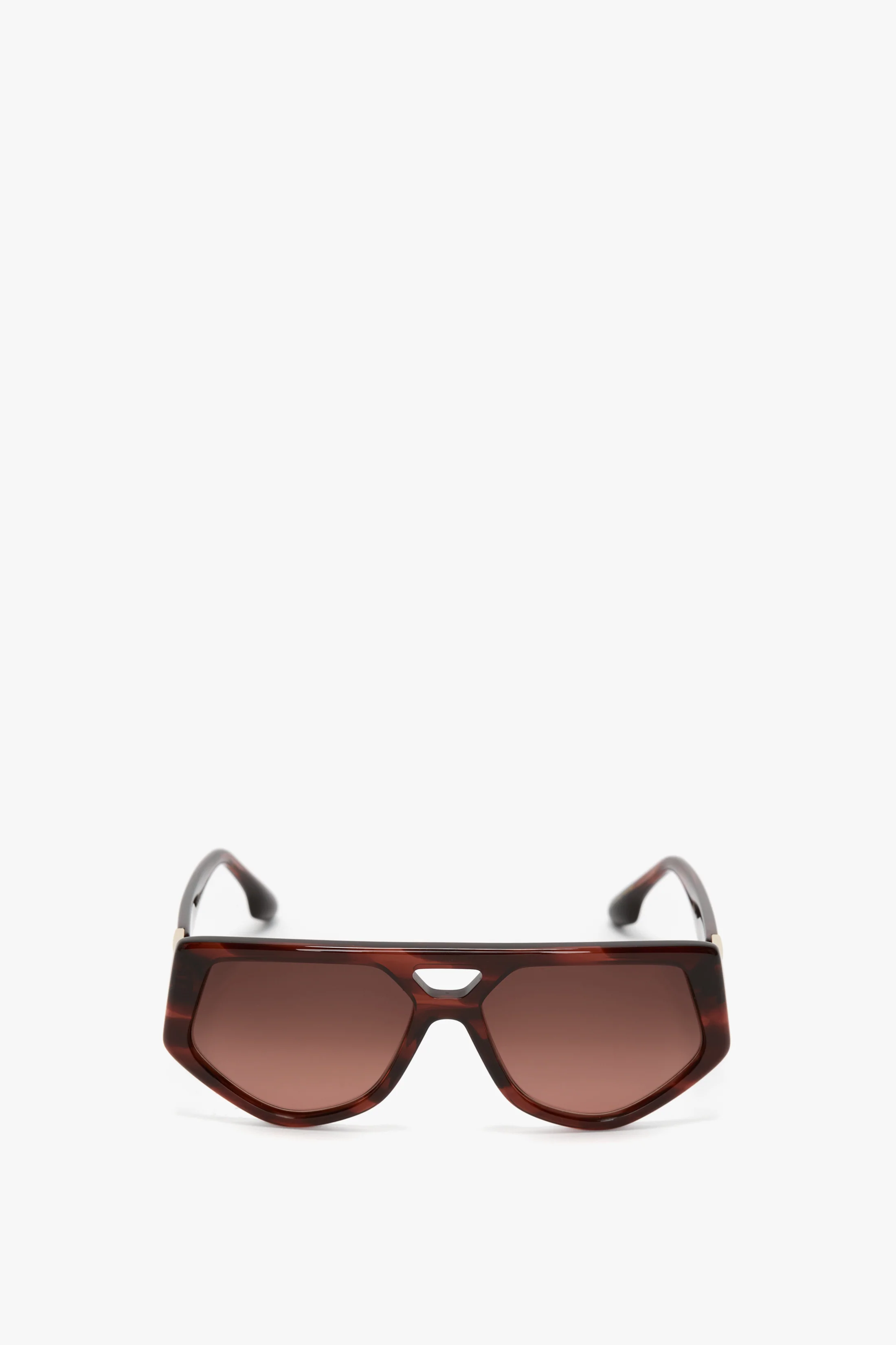 Double Bridge B Frame Logo Sunglasses In Striped Red