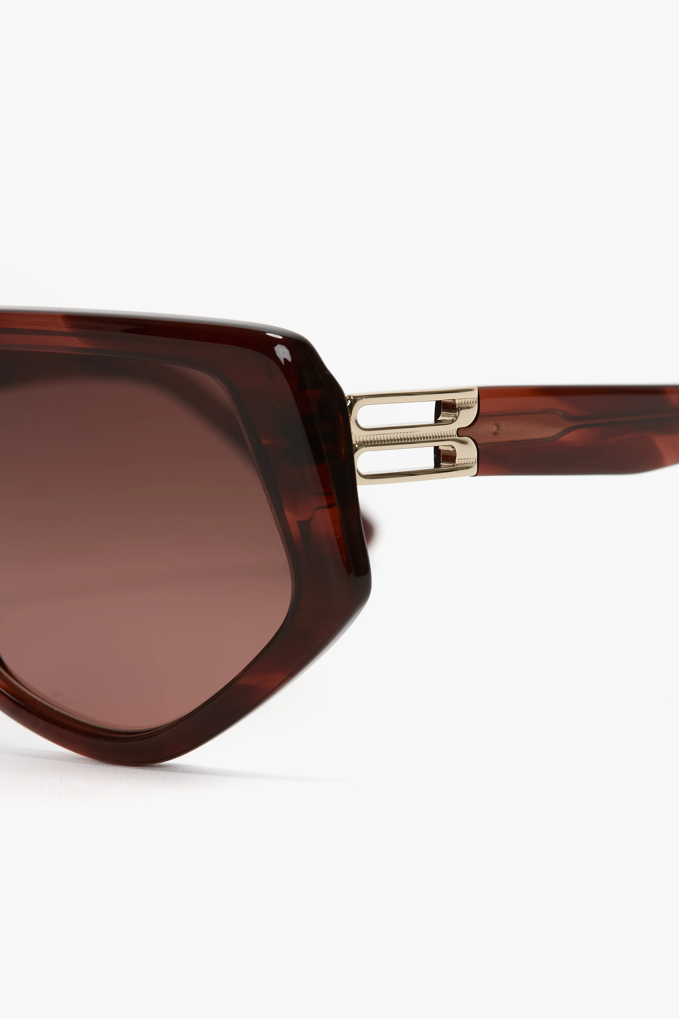 Double Bridge B Frame Logo Sunglasses In Striped Red