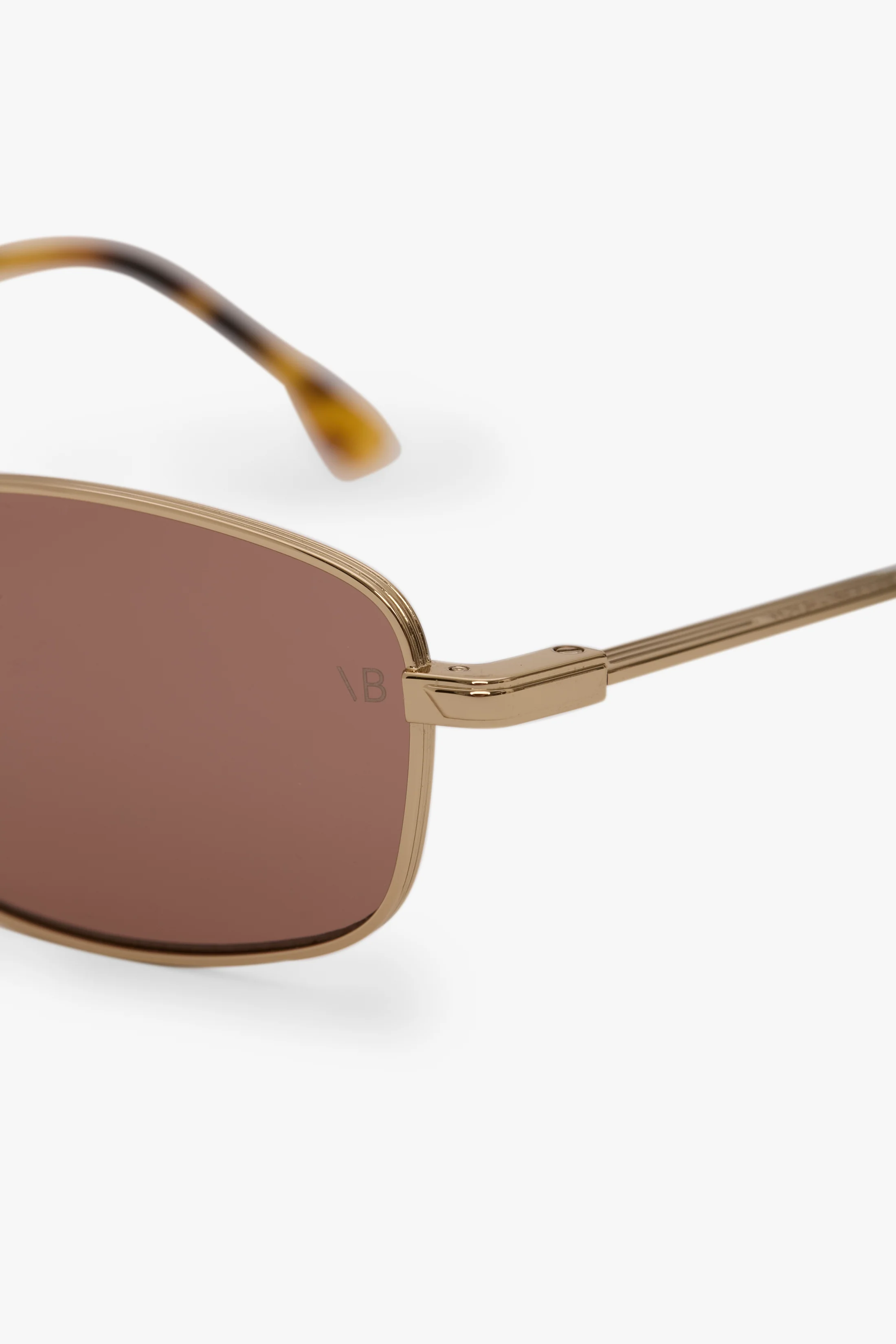 Metal Sunglasses In Gold Honey Havana