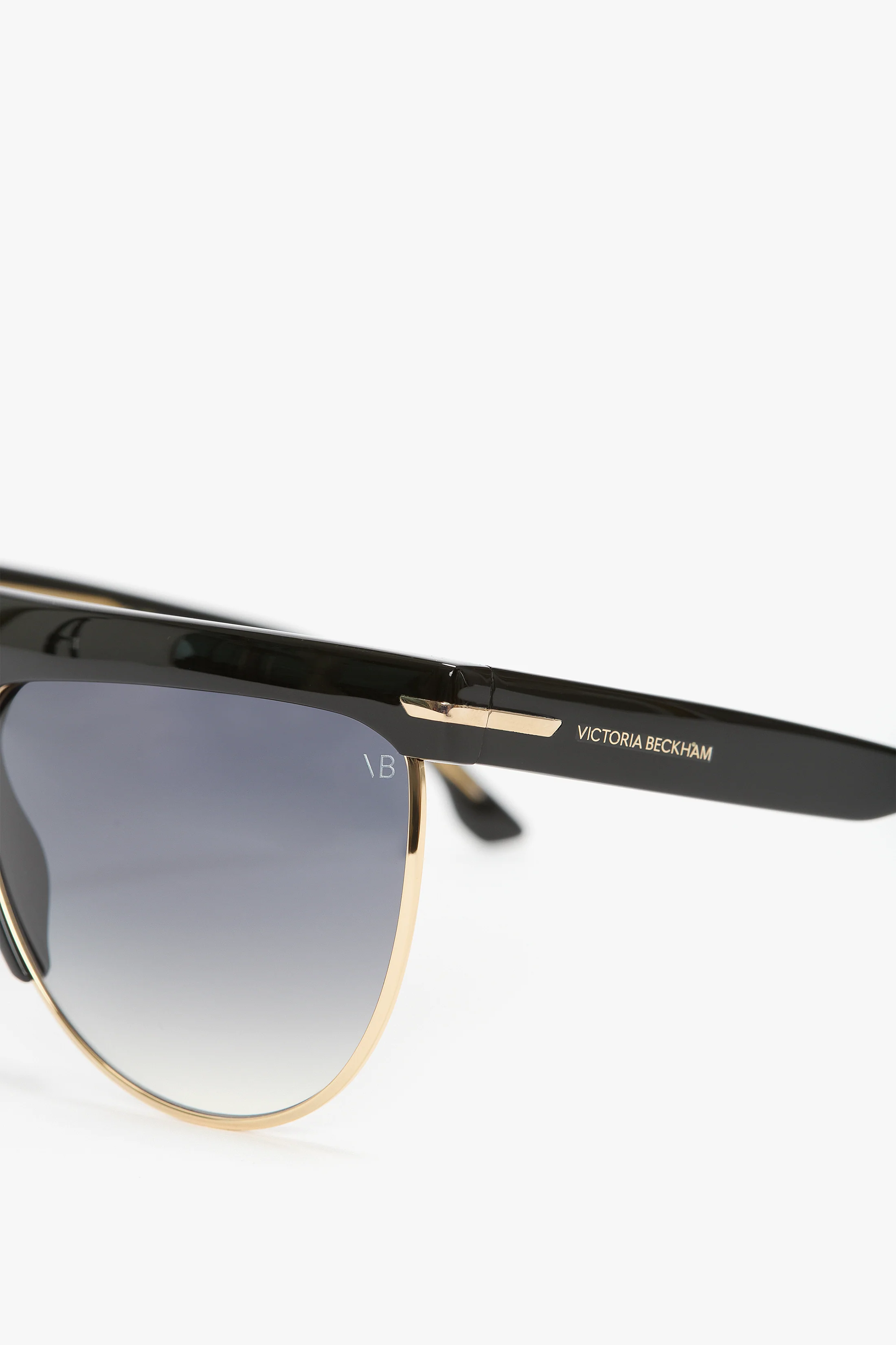 Sculpted Metal And Acetate Sunglasses With Flat Top