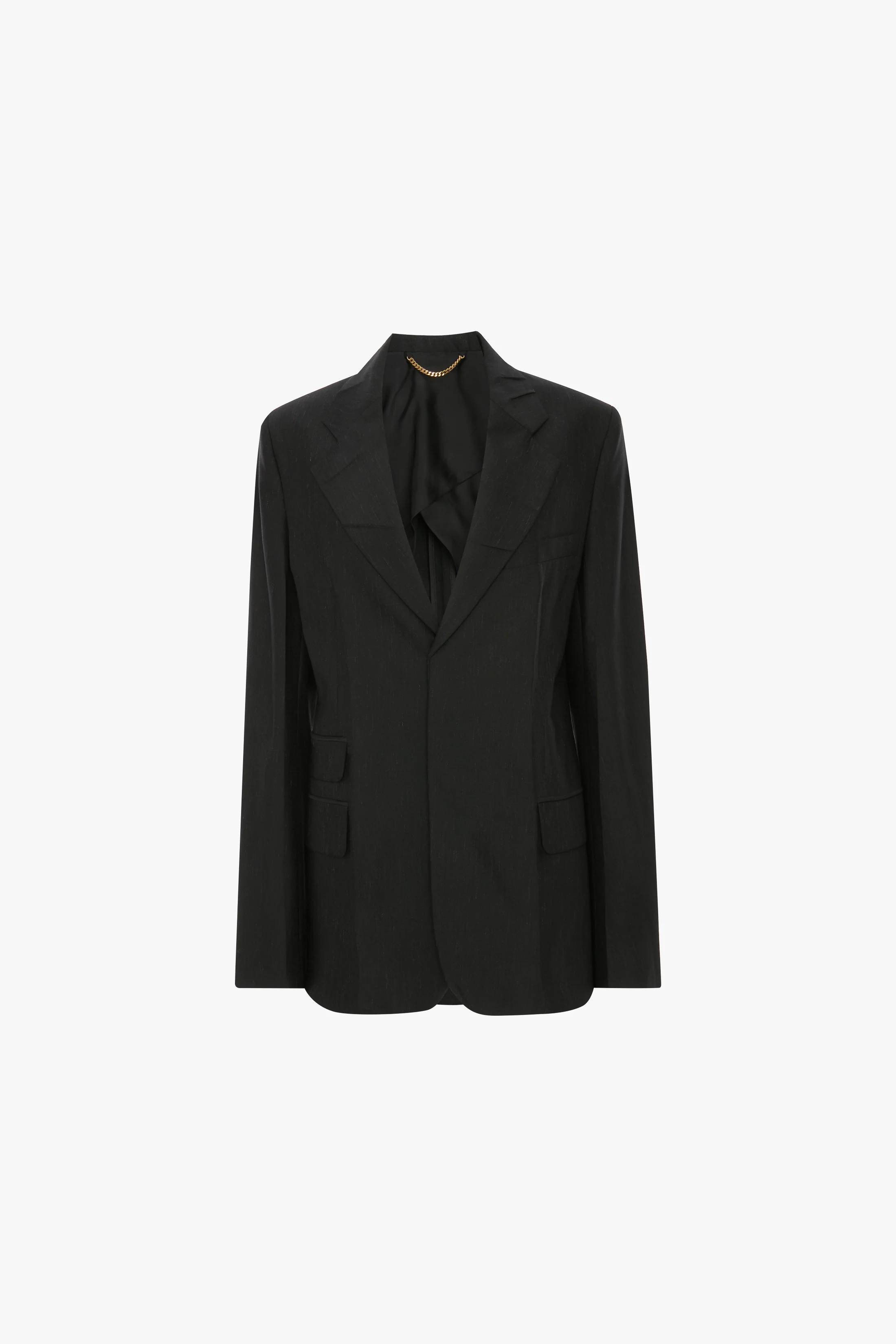Notched Lapel Jacket In Black