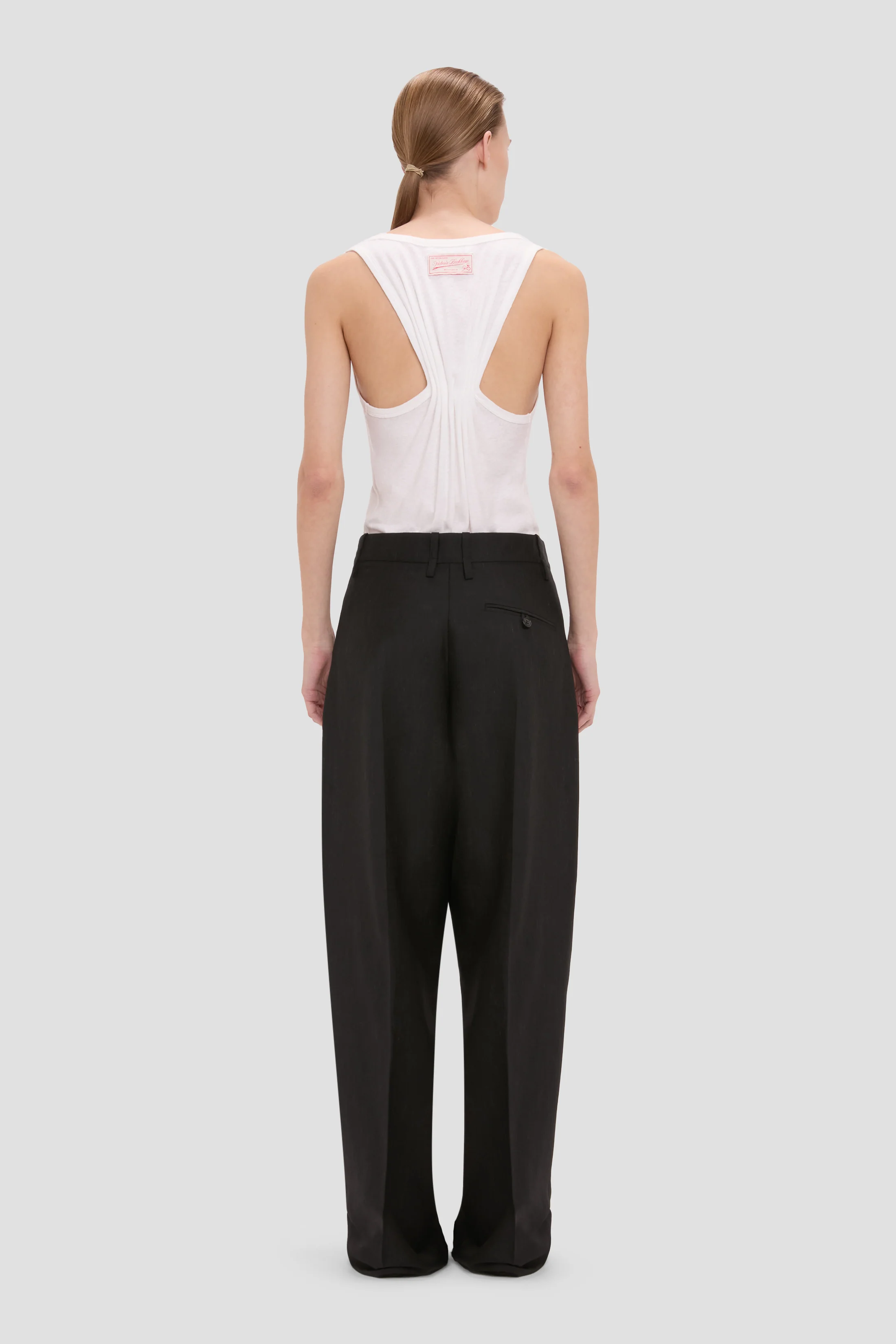 Curved Leg Trouser In Black