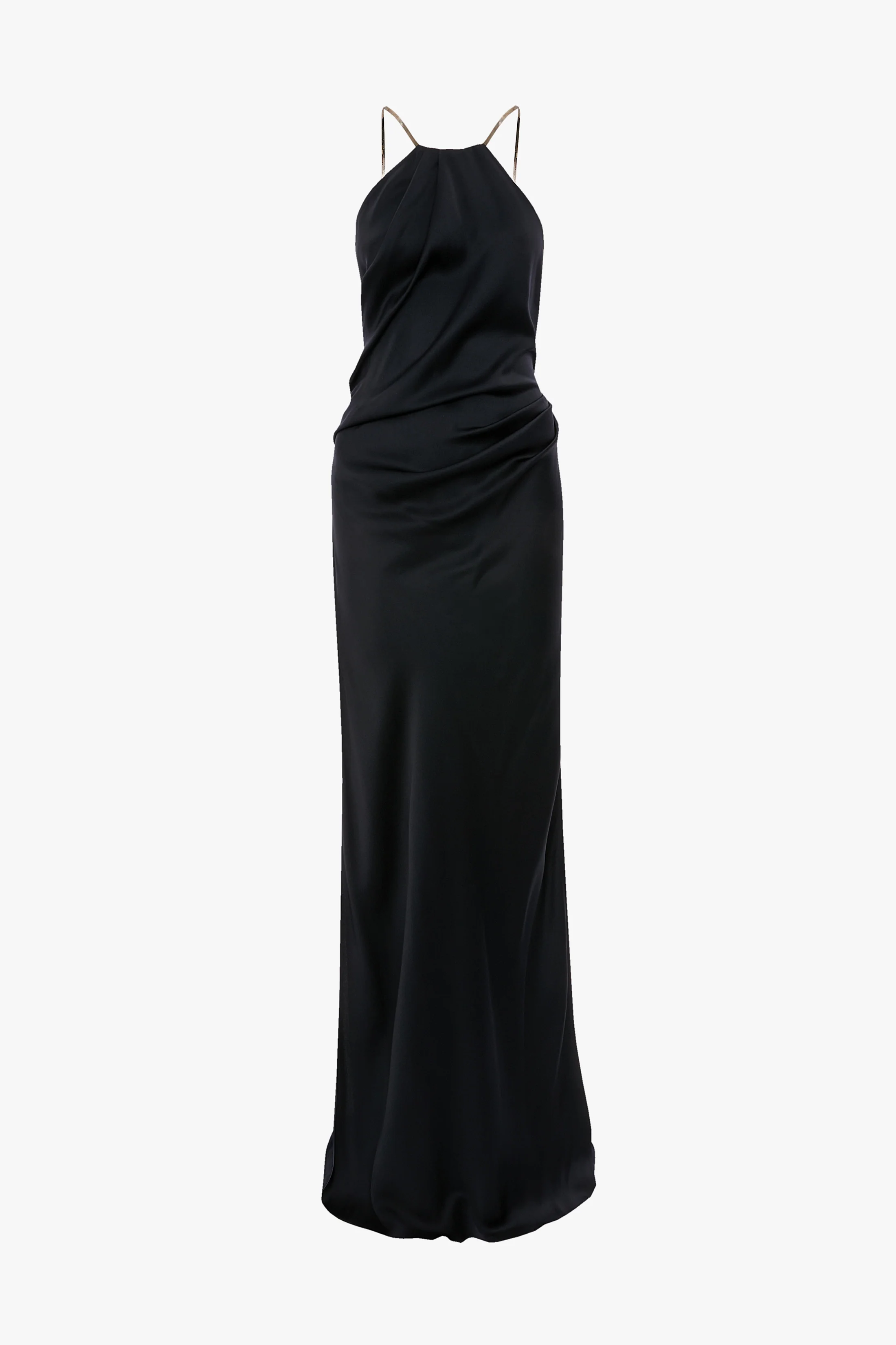 Chain Halter Gown In Navy
