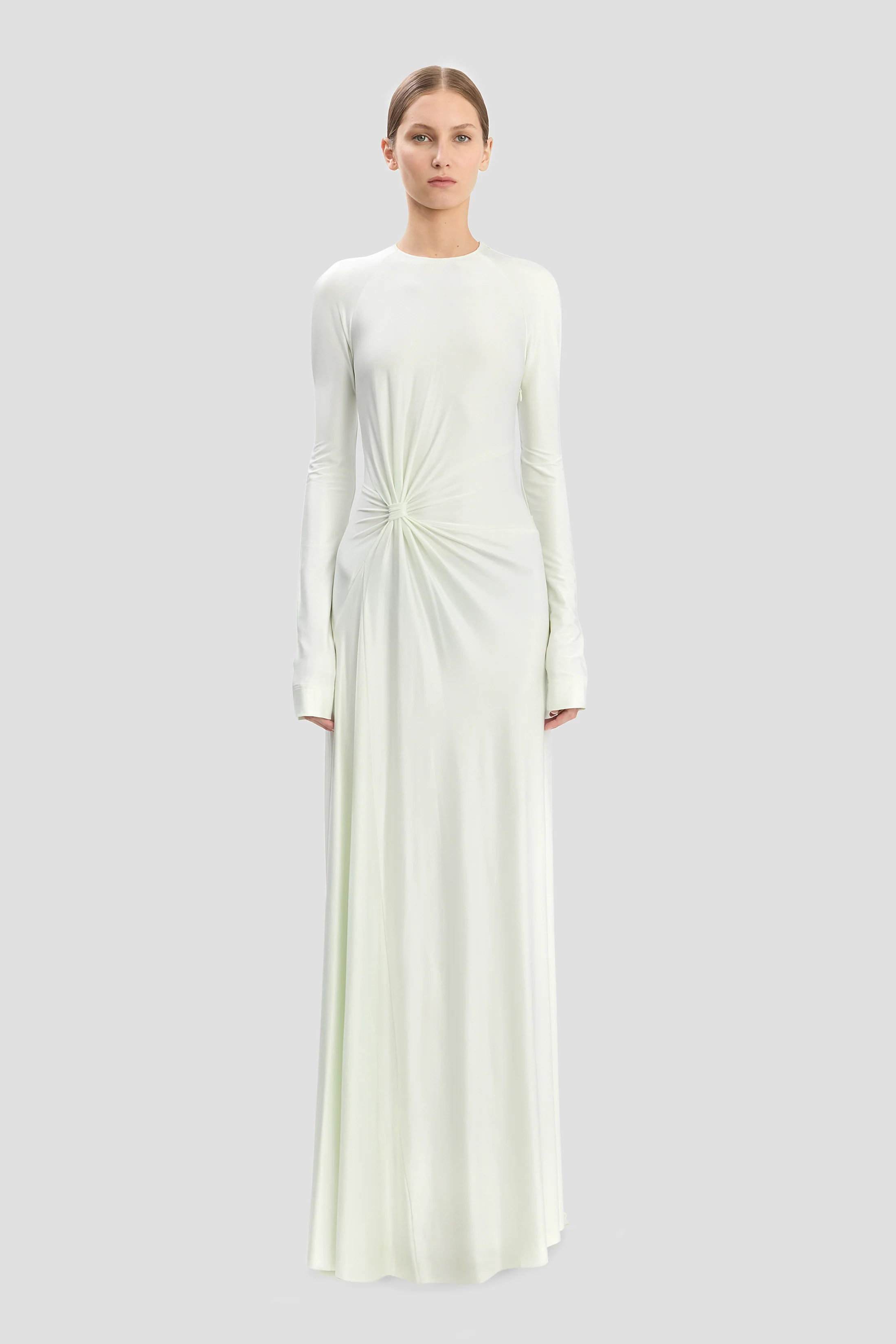 Twist Waist Gown In Aloe