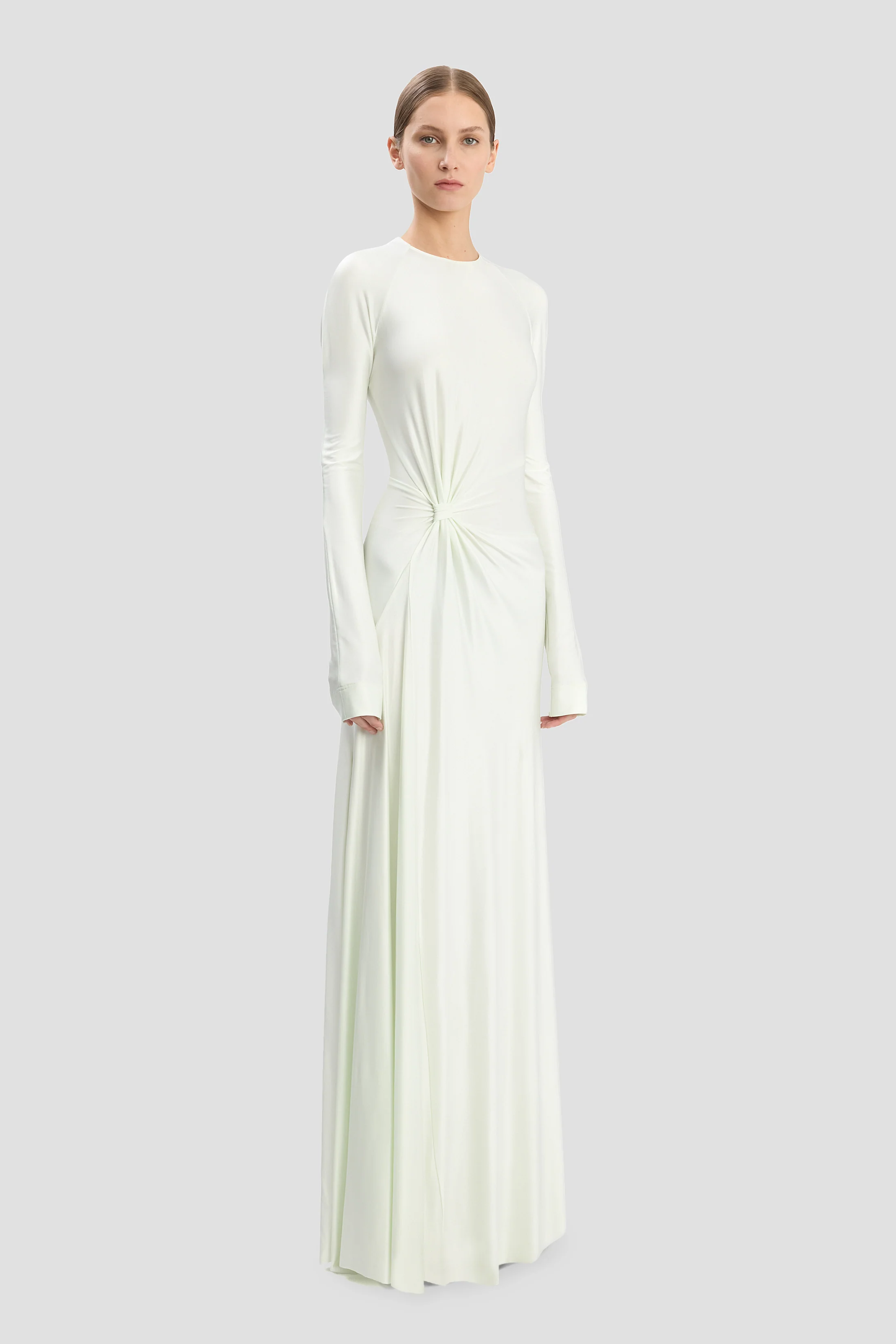 Twist Waist Gown In Aloe