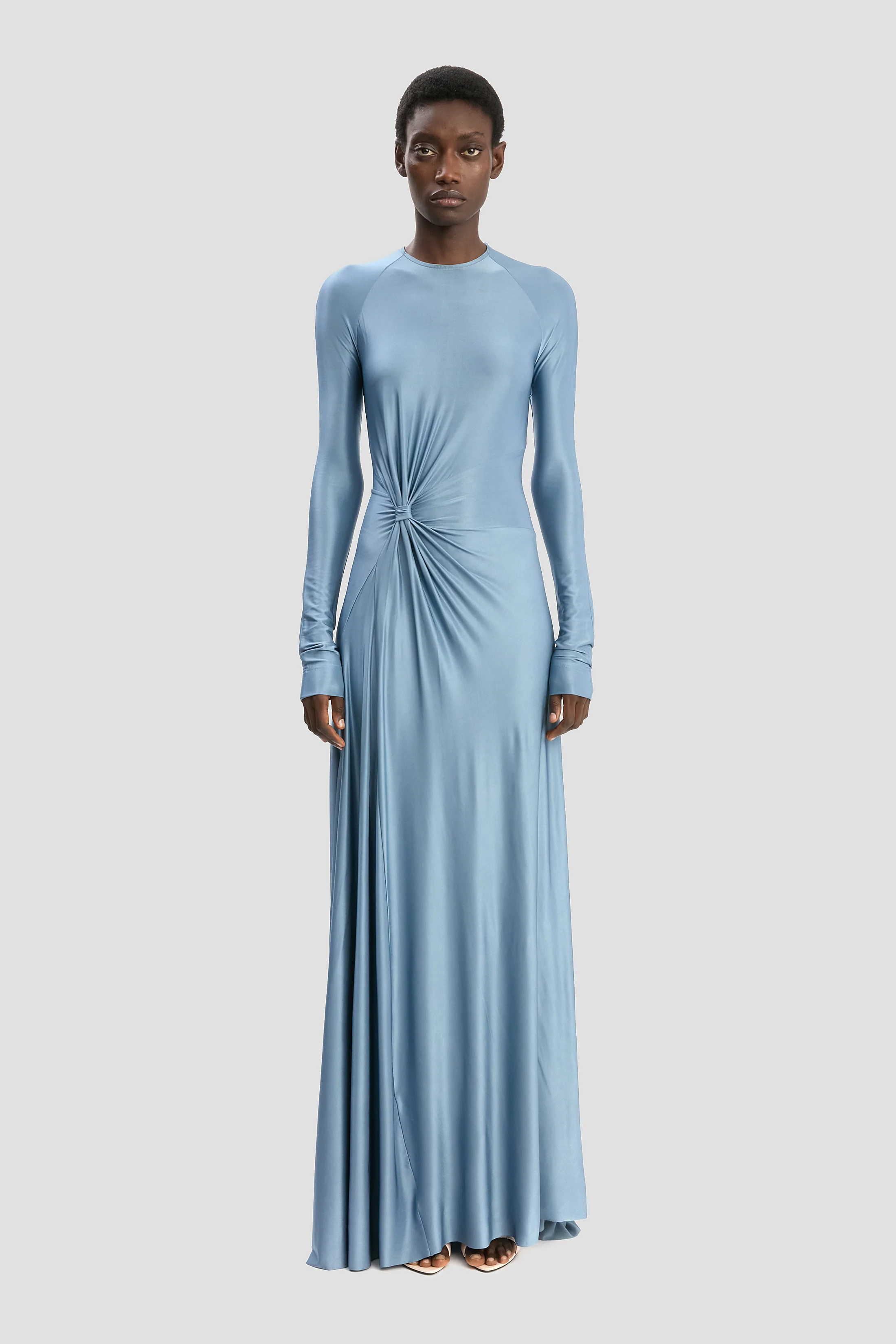 Twist Waist Gown In Stone