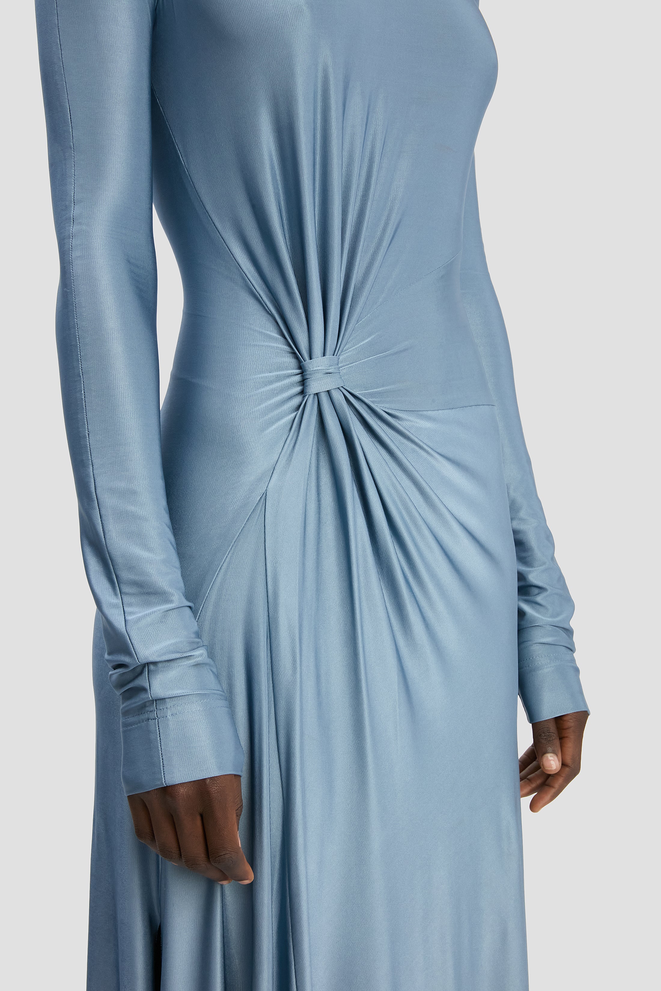 Twist Waist Gown In Stone