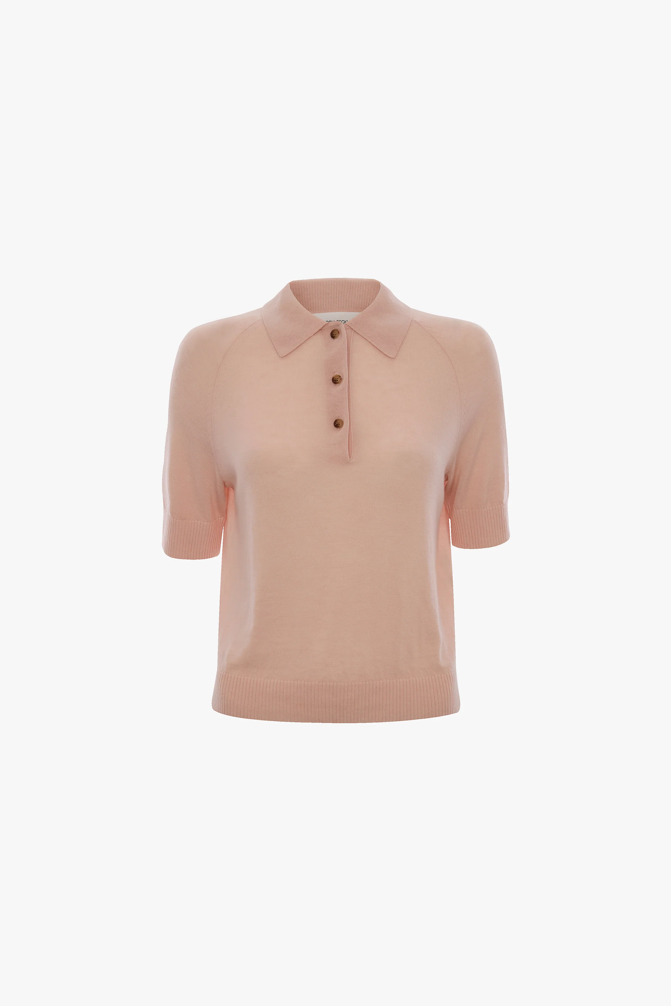 Polo Top In Pale Rose