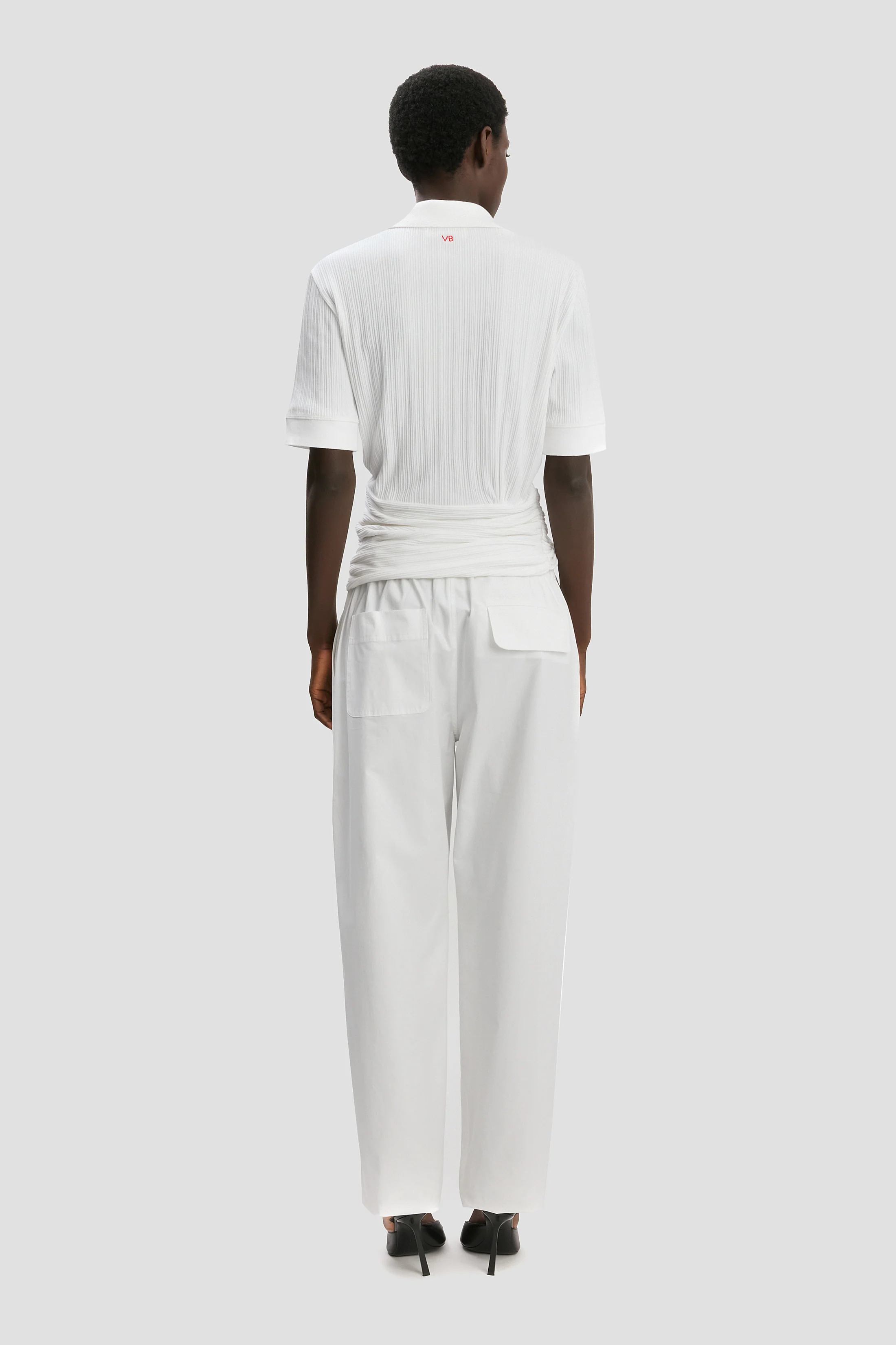 Twist Polo Top In White