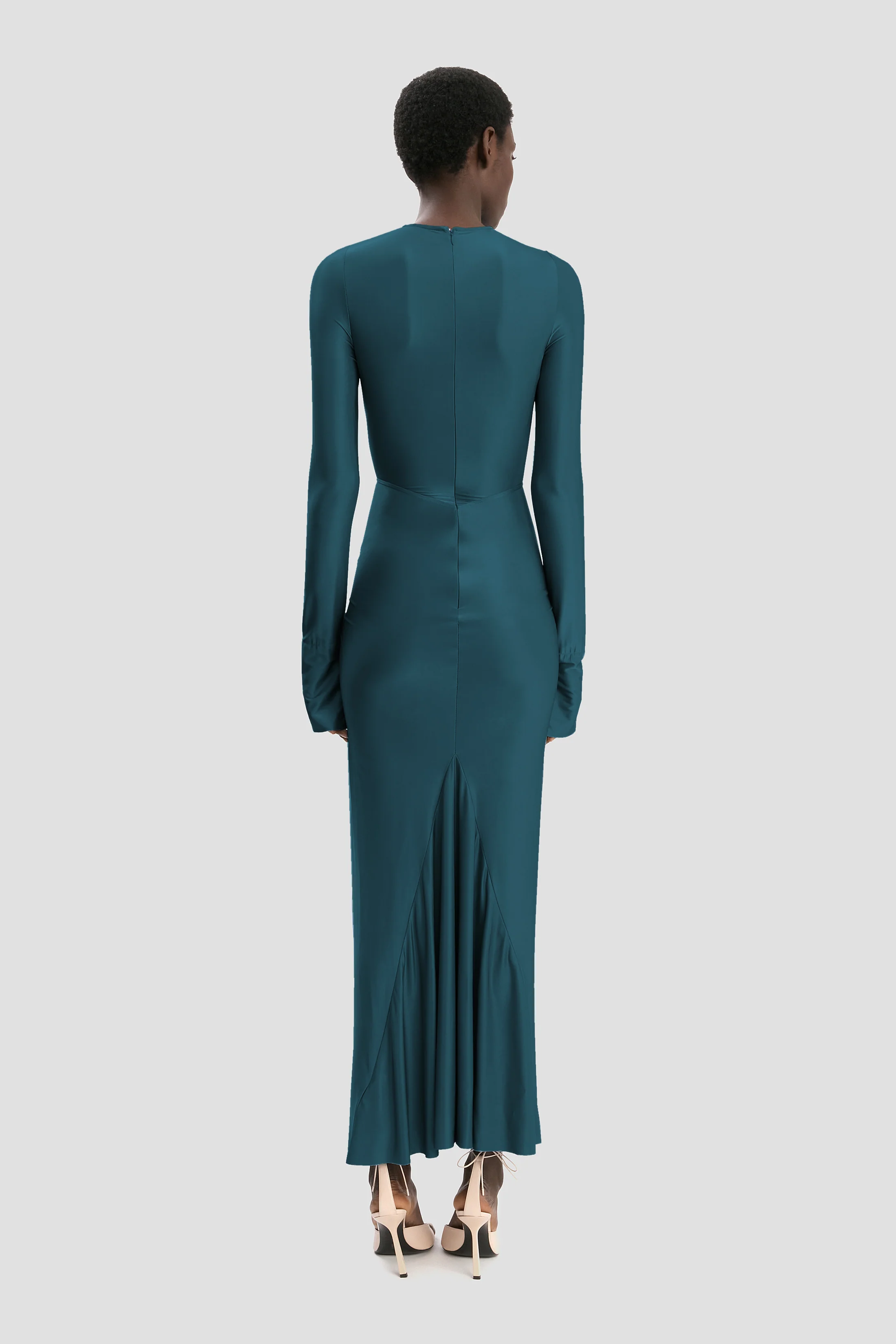 Frances Midi Dress In Dark Teal