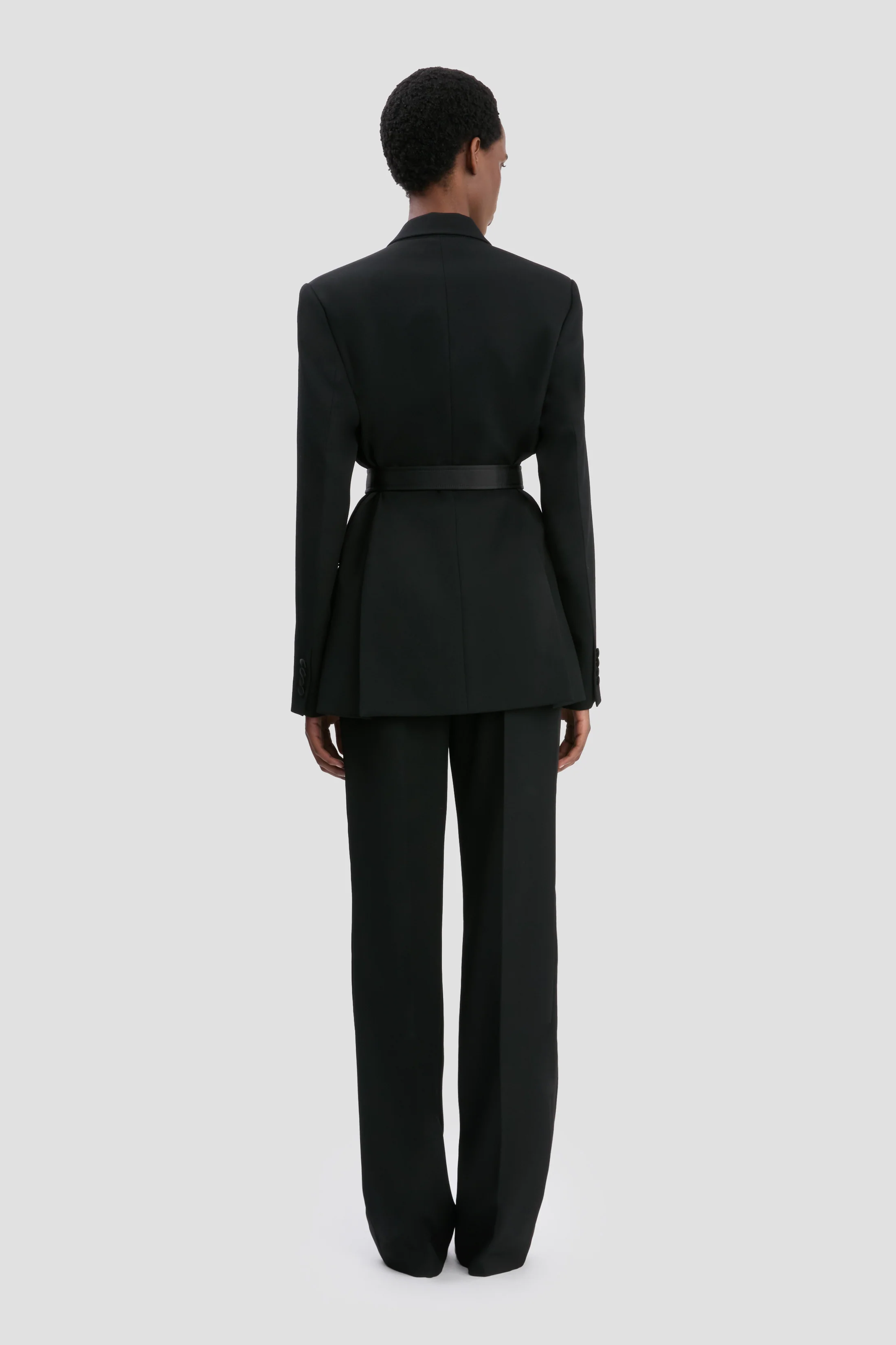 Belted Tailored Jacket In Black
