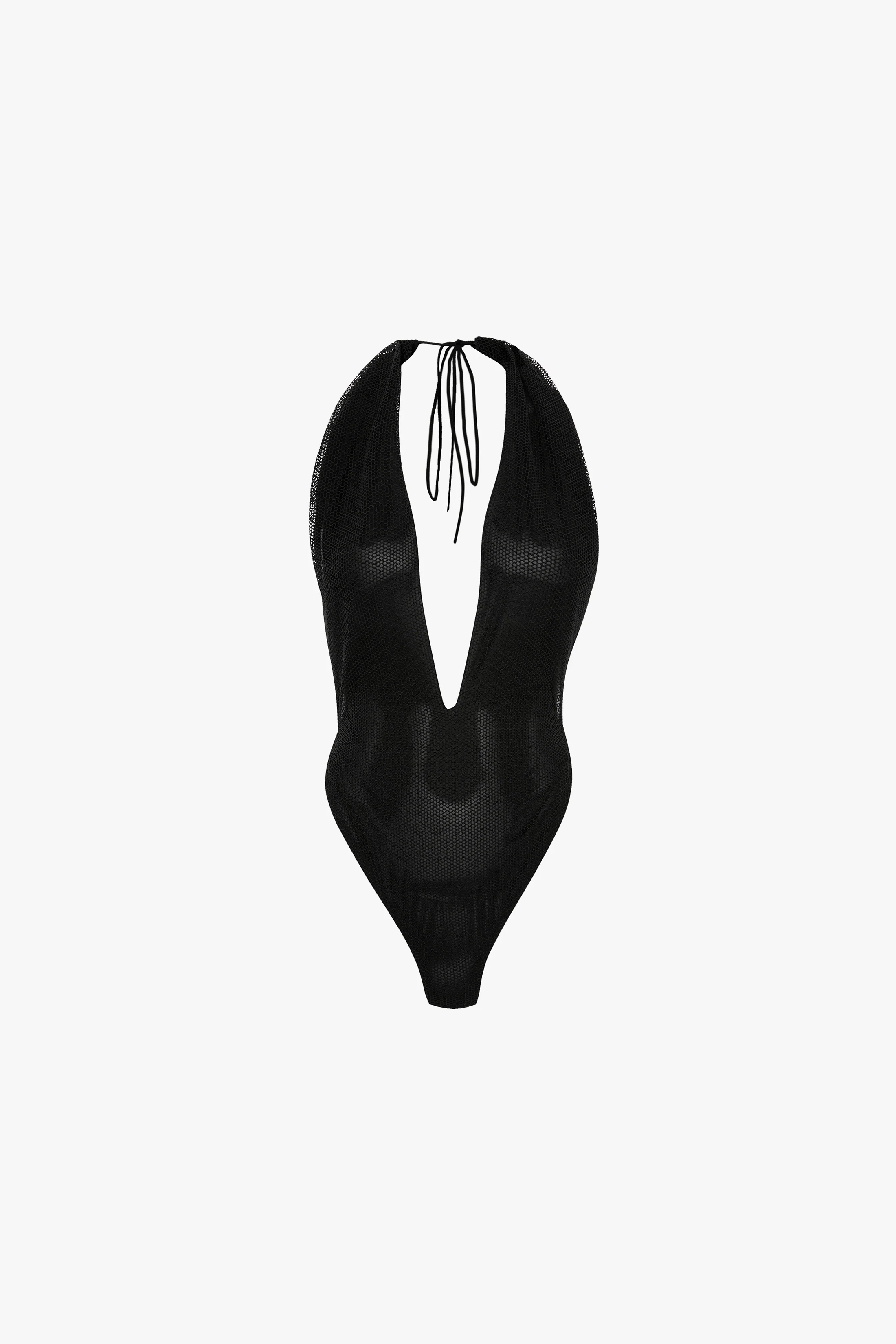 Halter Neck Bodysuit In Black