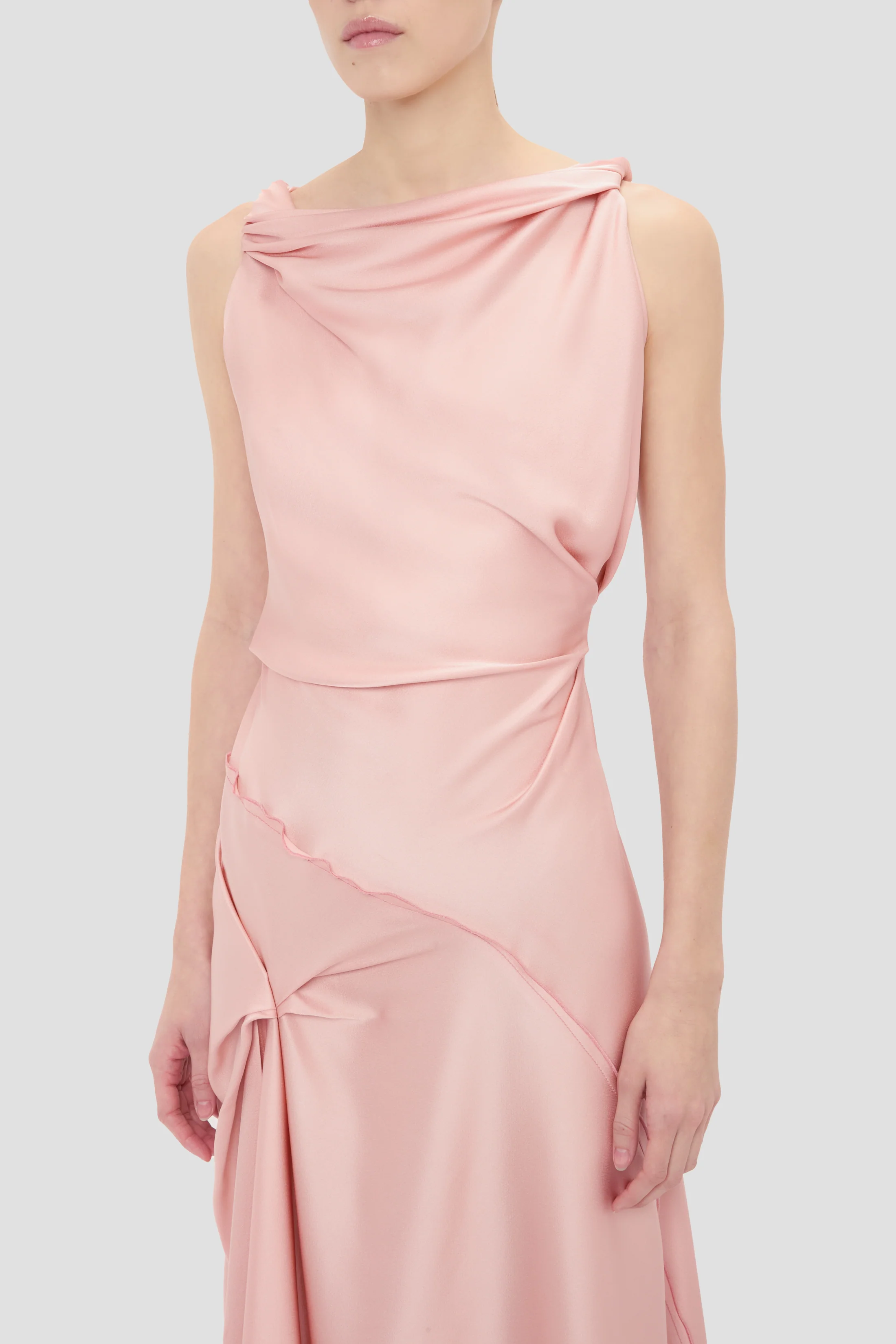 Posy Midi Dress In Dusty Pink