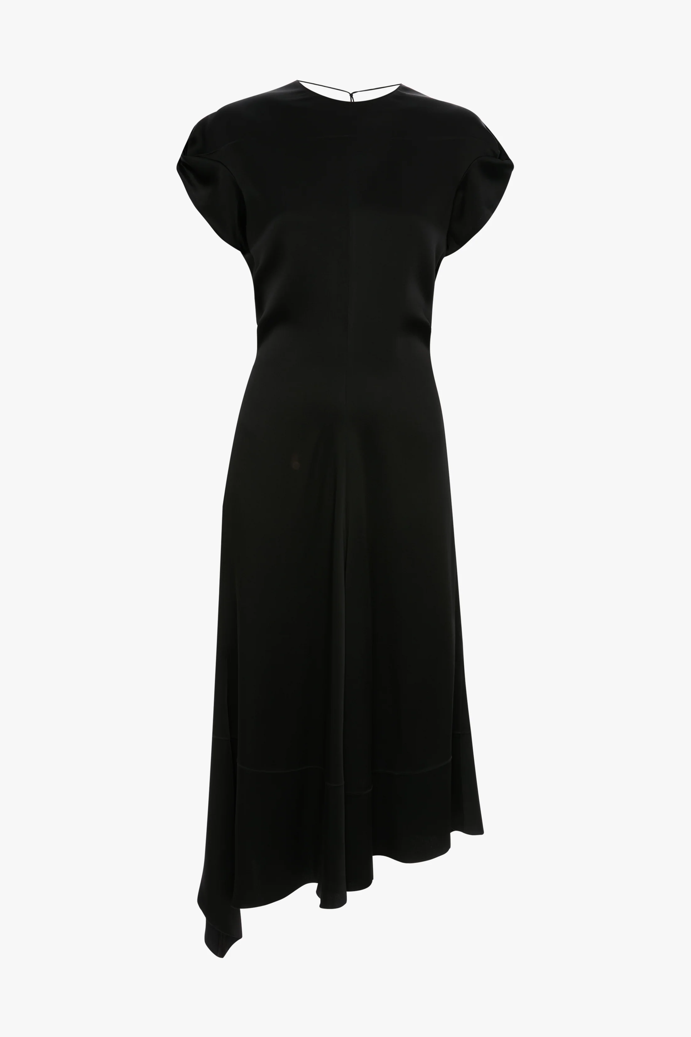 Twist Shoulder Dress In Black