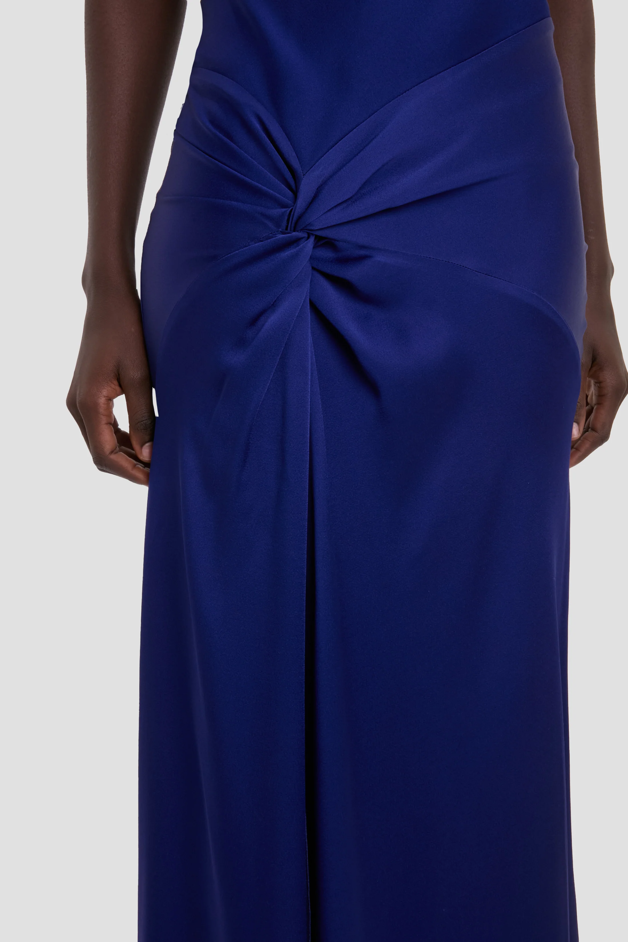 Draped Cami Gown In Bright Indigo