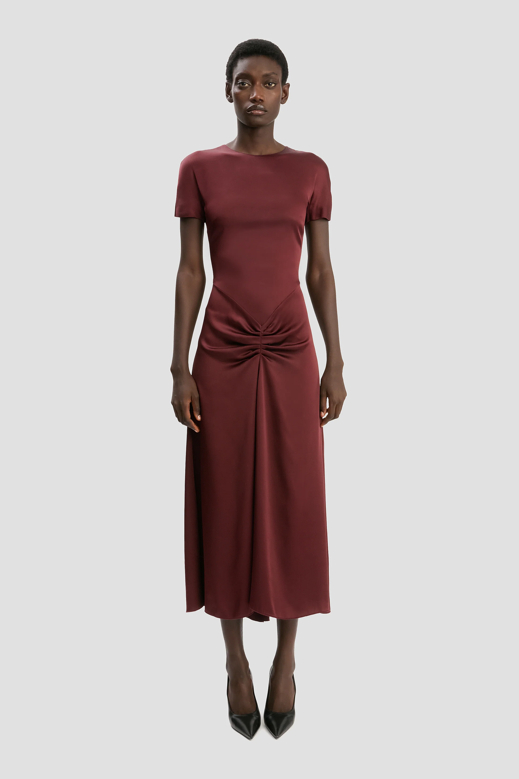 Blaire Midi Dress In Cinnabar Red