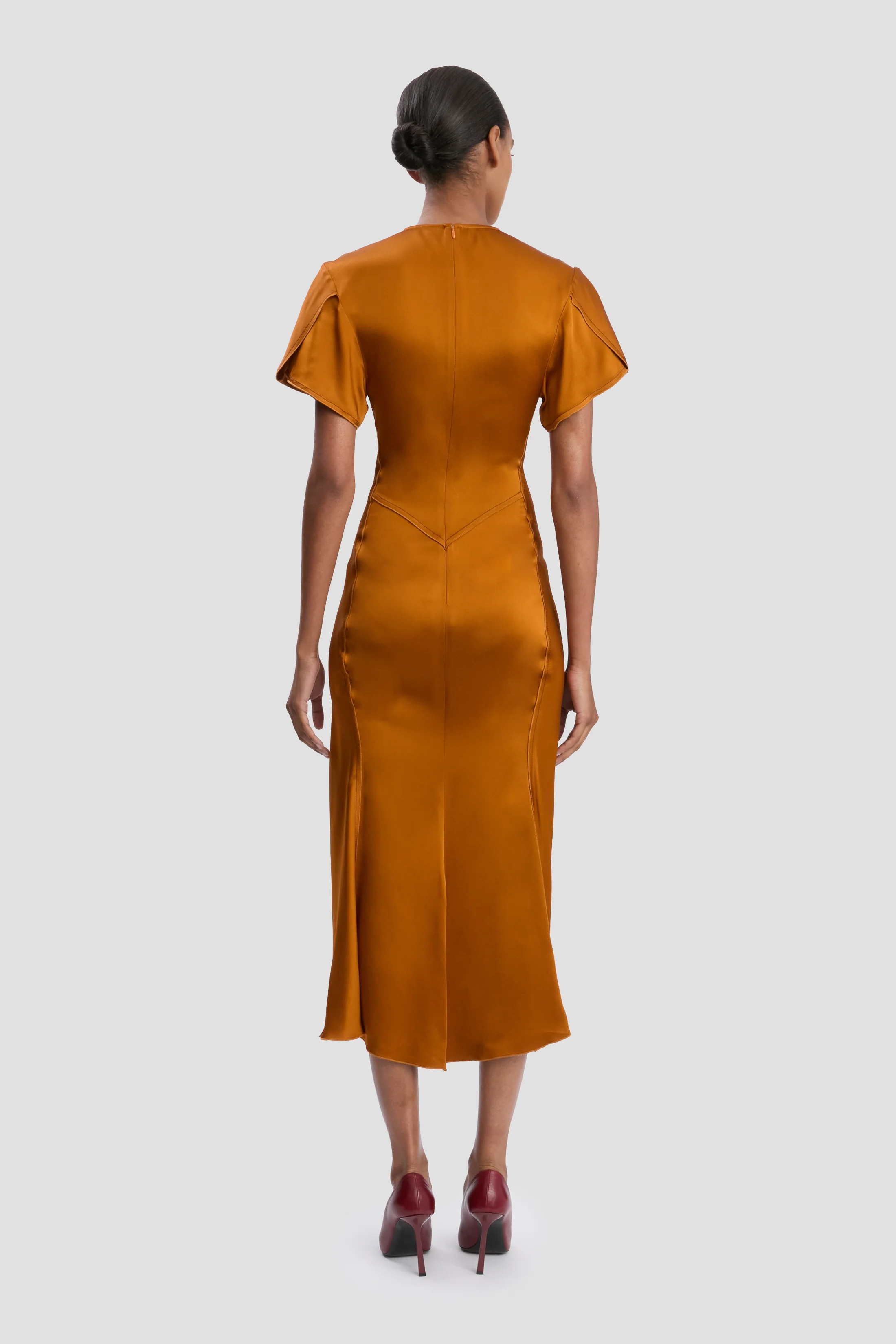 Eve Midi Dress In Bronze
