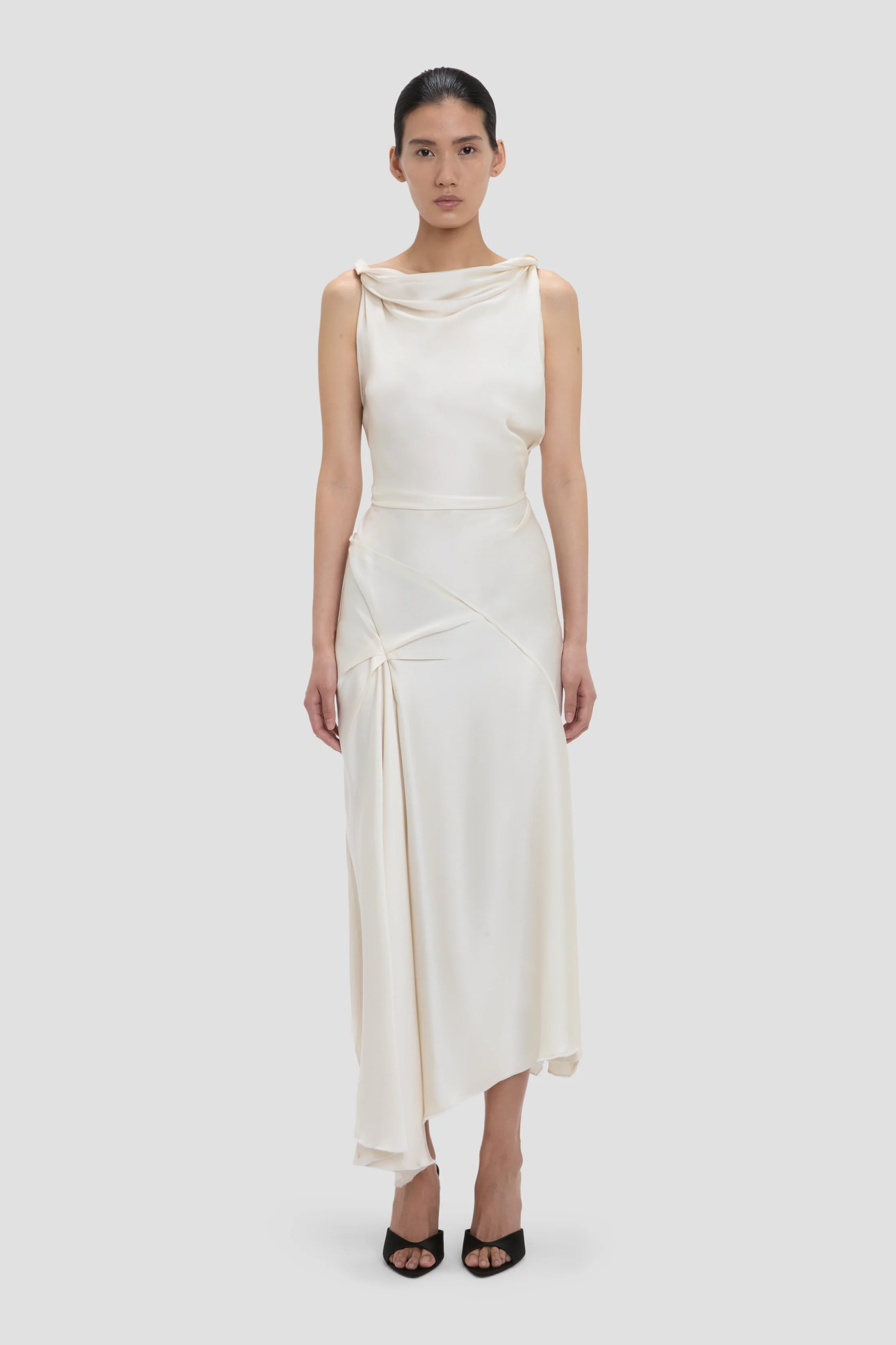 Posy Midi Dress In Ivory