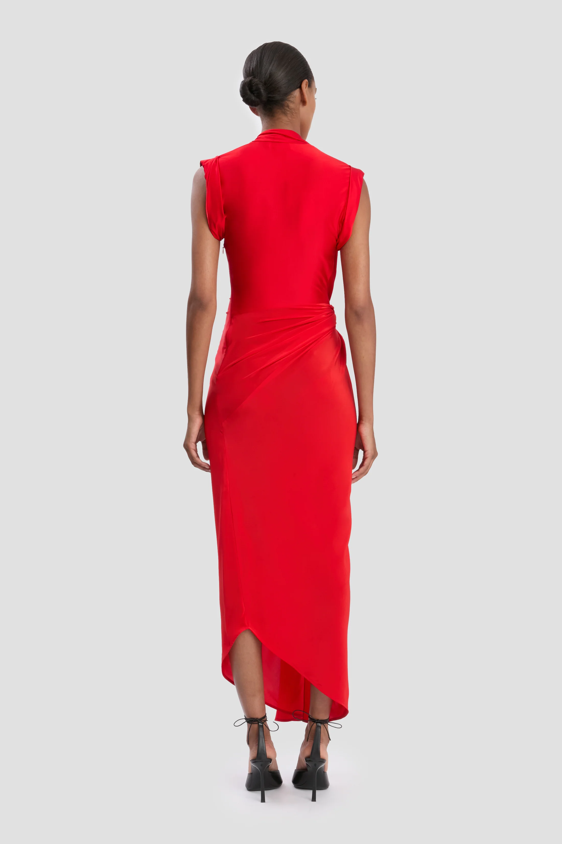 Twist Dress In Cardinal Red