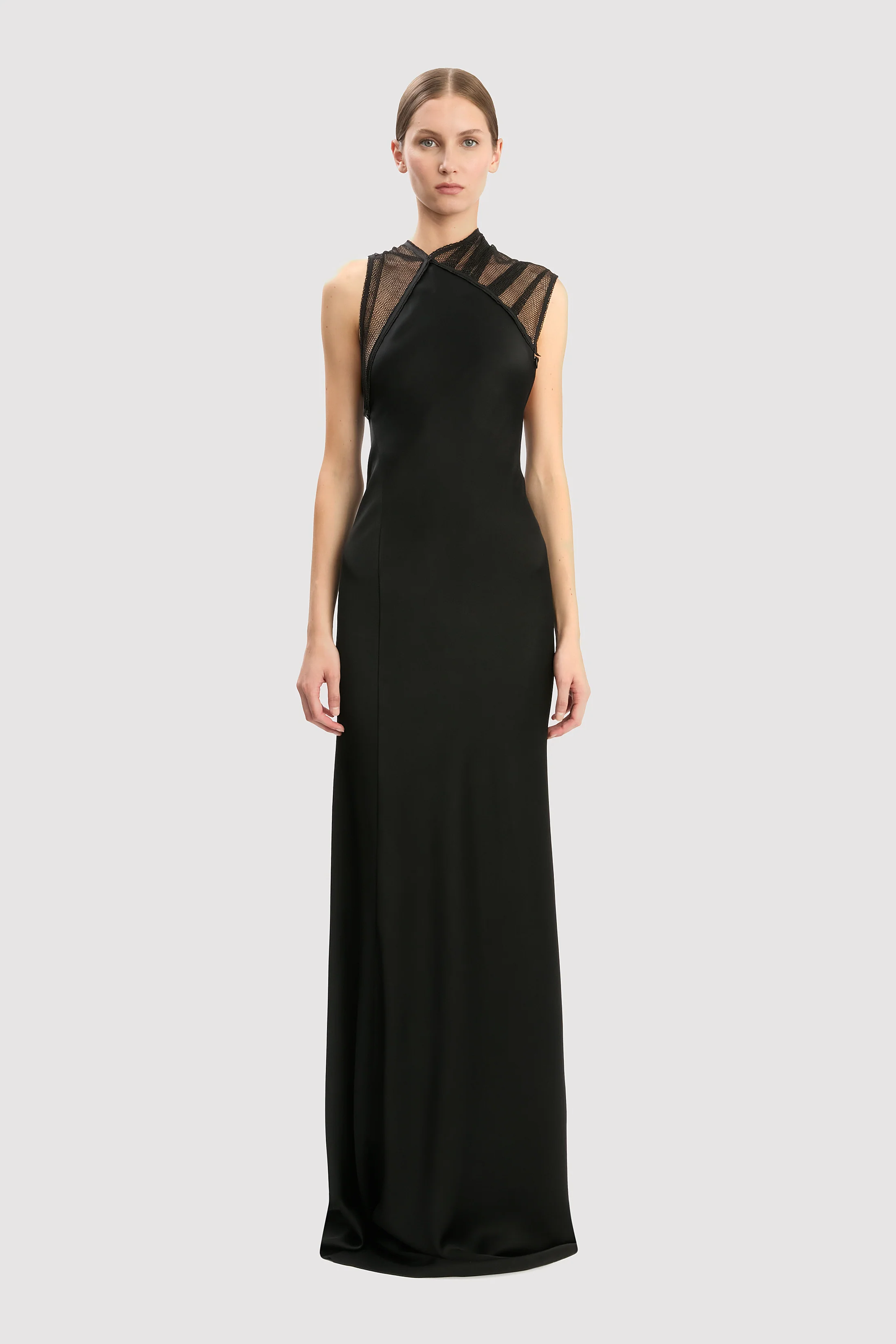 Mesh Gown In Black