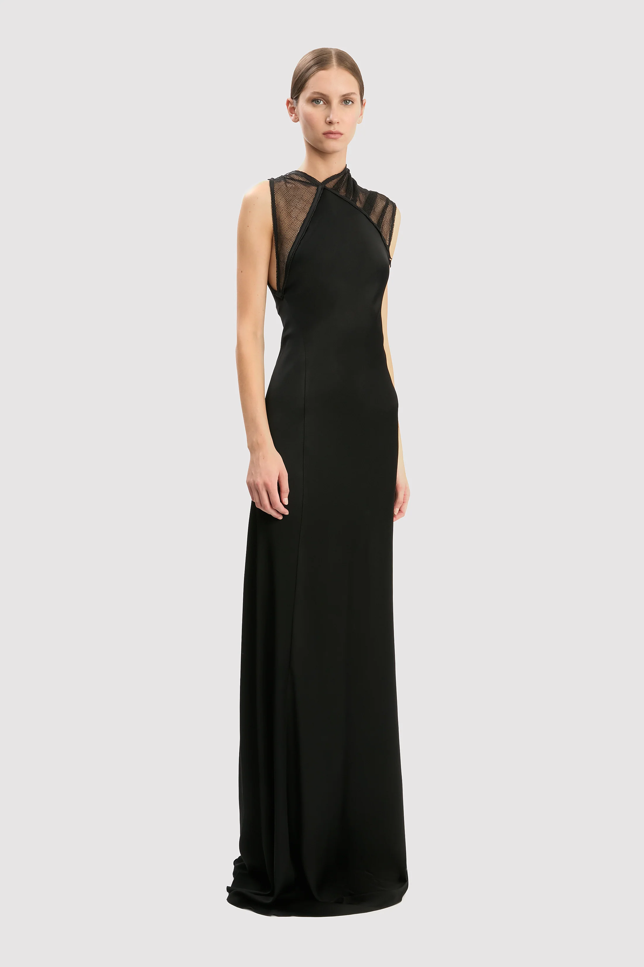Mesh Gown In Black