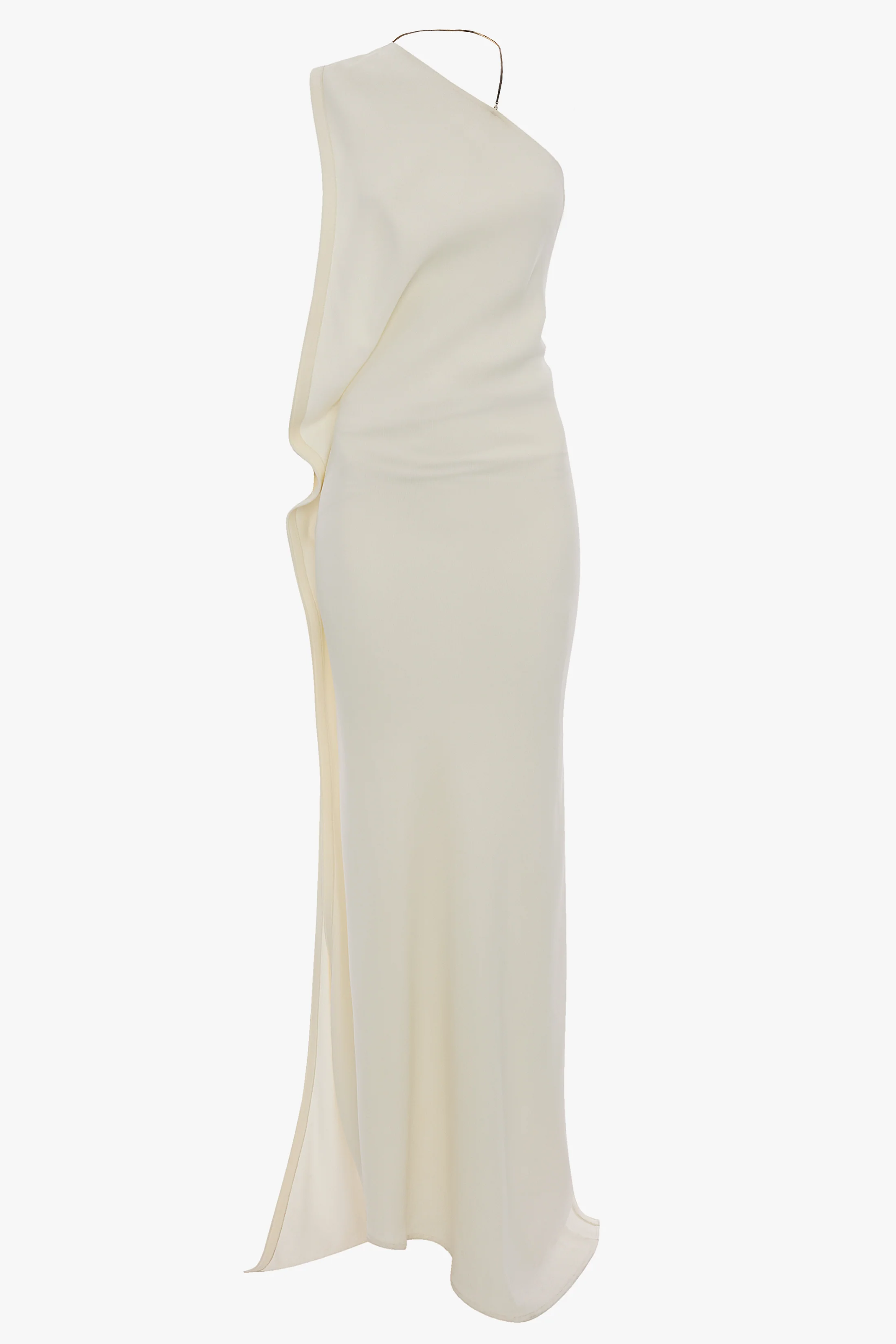 One-Shoulder Chain Detail Dress In Ivory