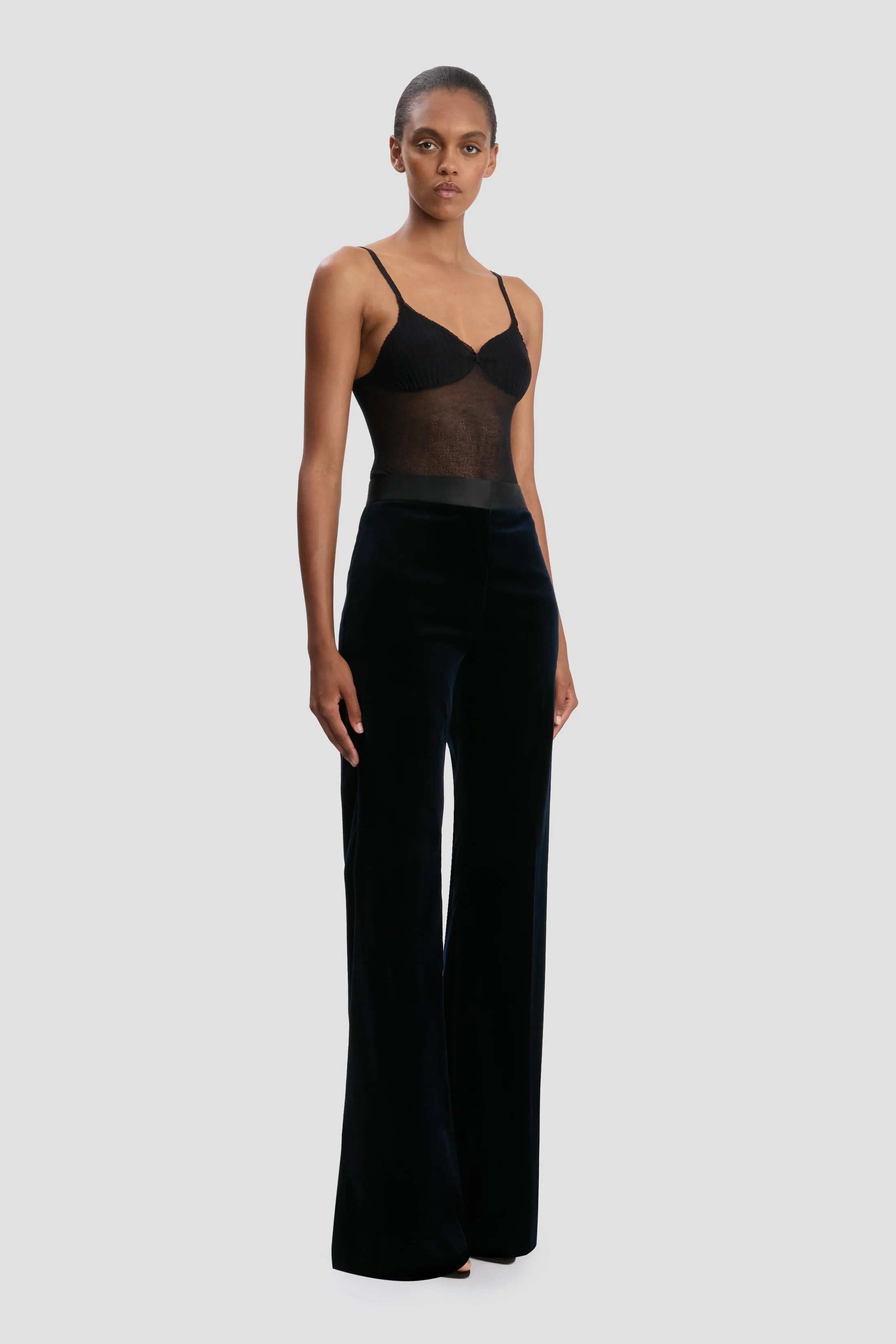 Alina Trouser In Midnight Velvet