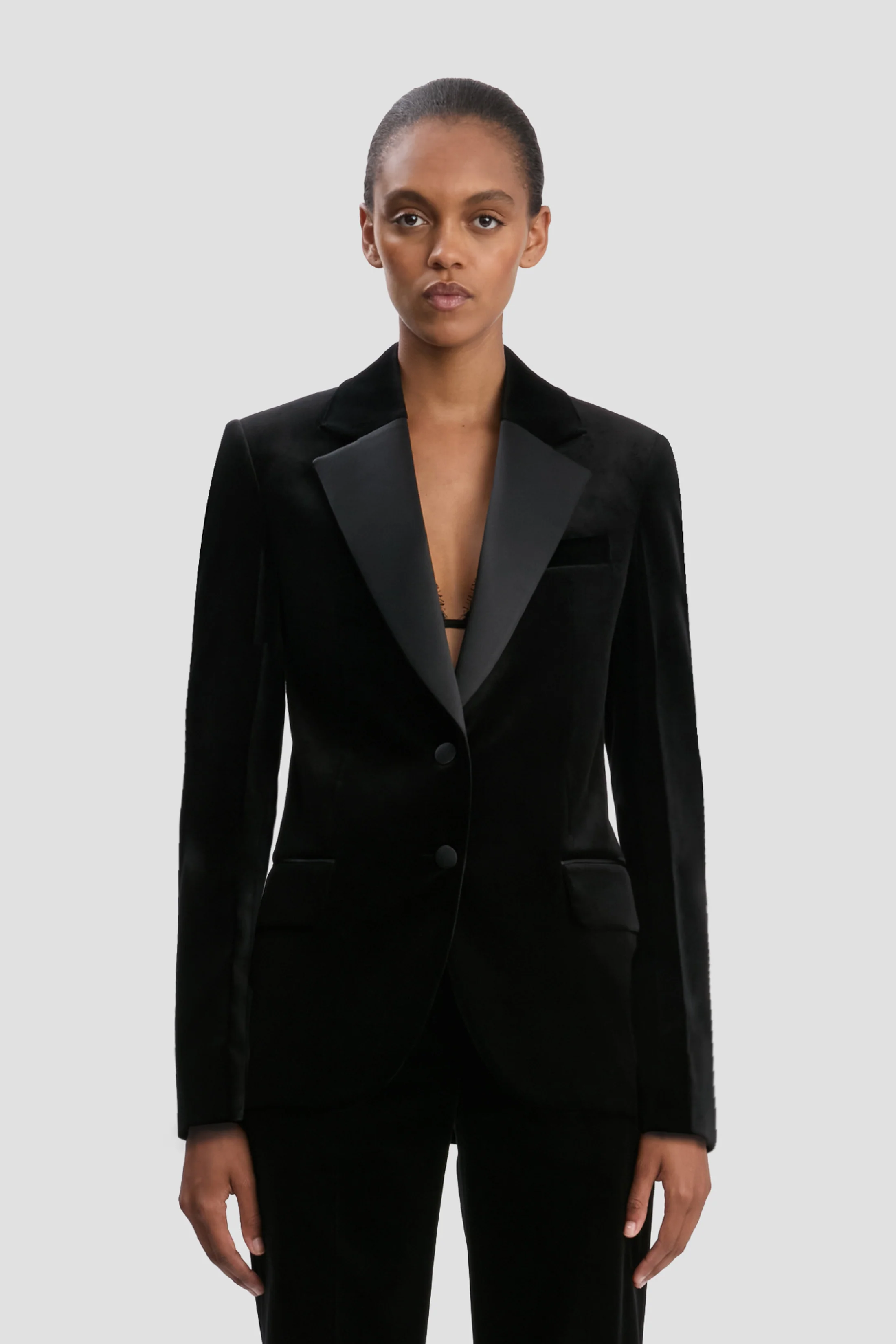 2877-tailored-jacket-in-black-velvet-1.webp Tailored Jacket In Black Velvet