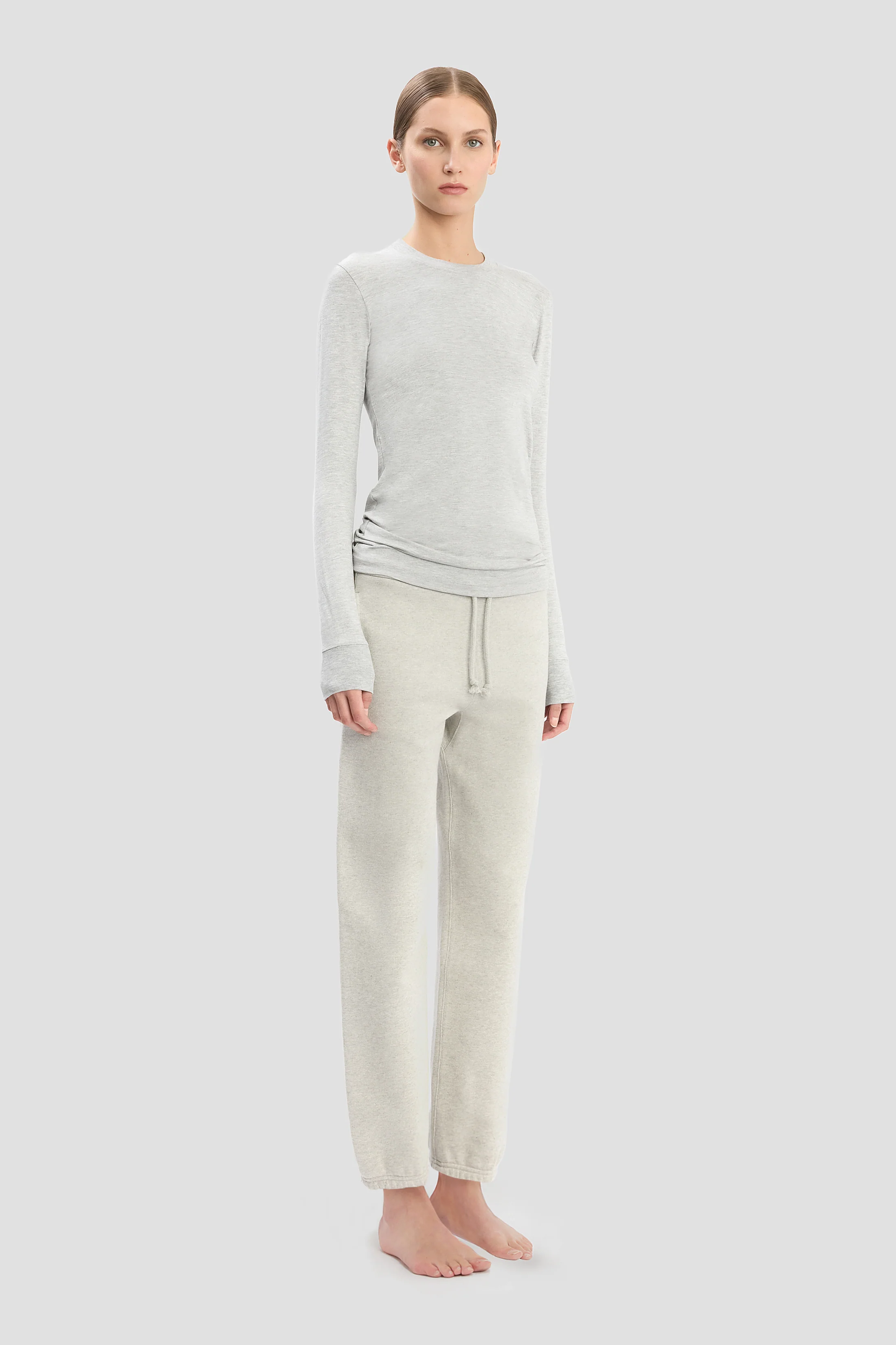 Long Sleeve T-Shirt In Grey Marl