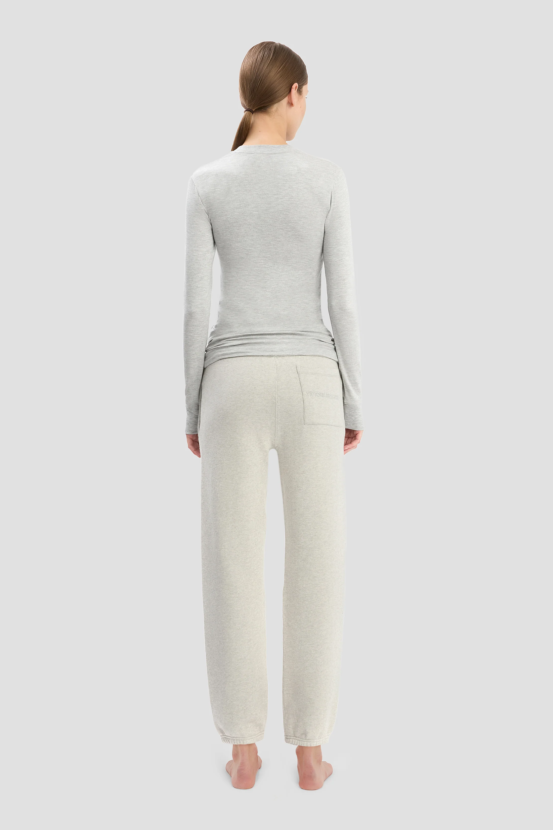 Long Sleeve T-Shirt In Grey Marl
