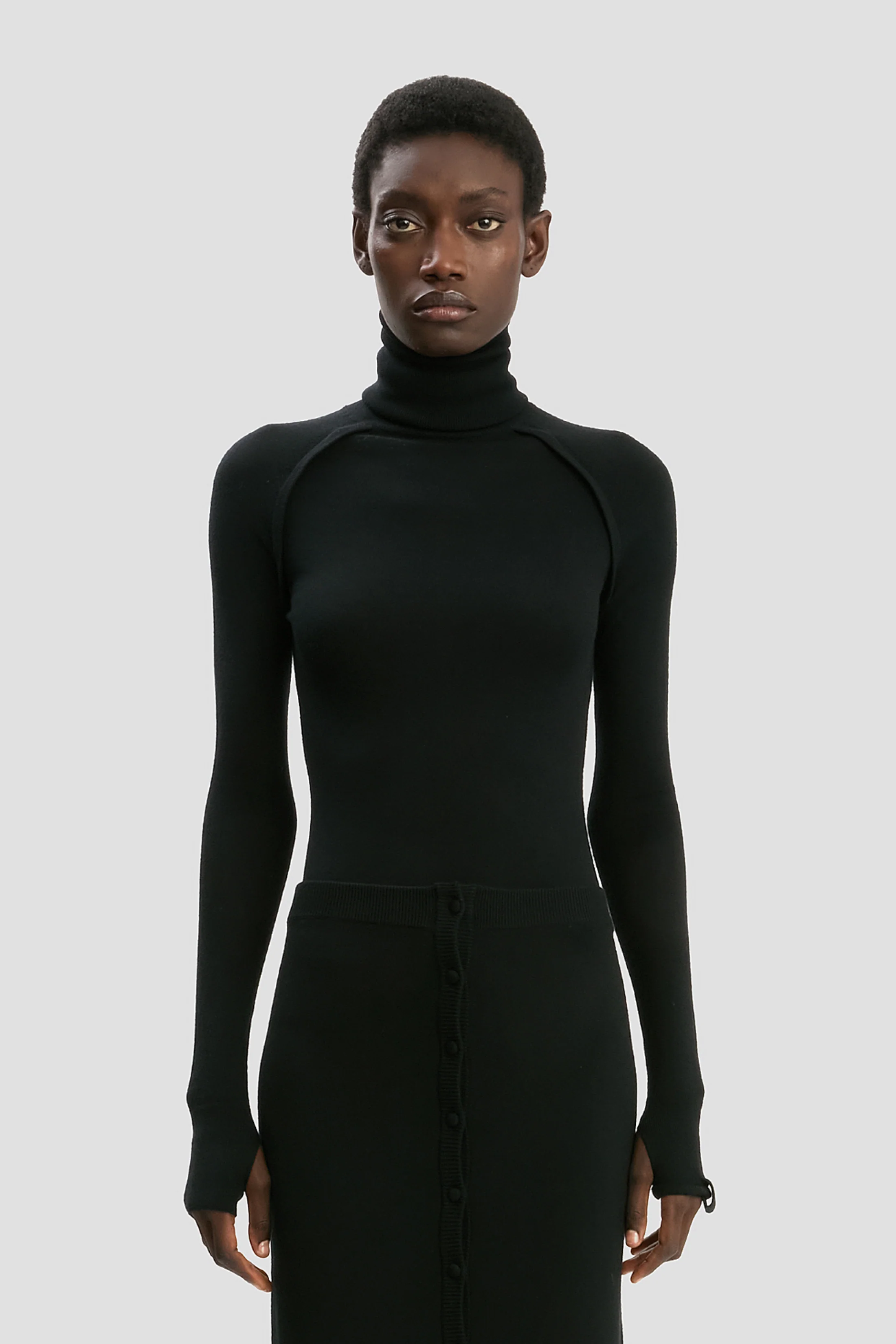 High Neck Jumper In Black