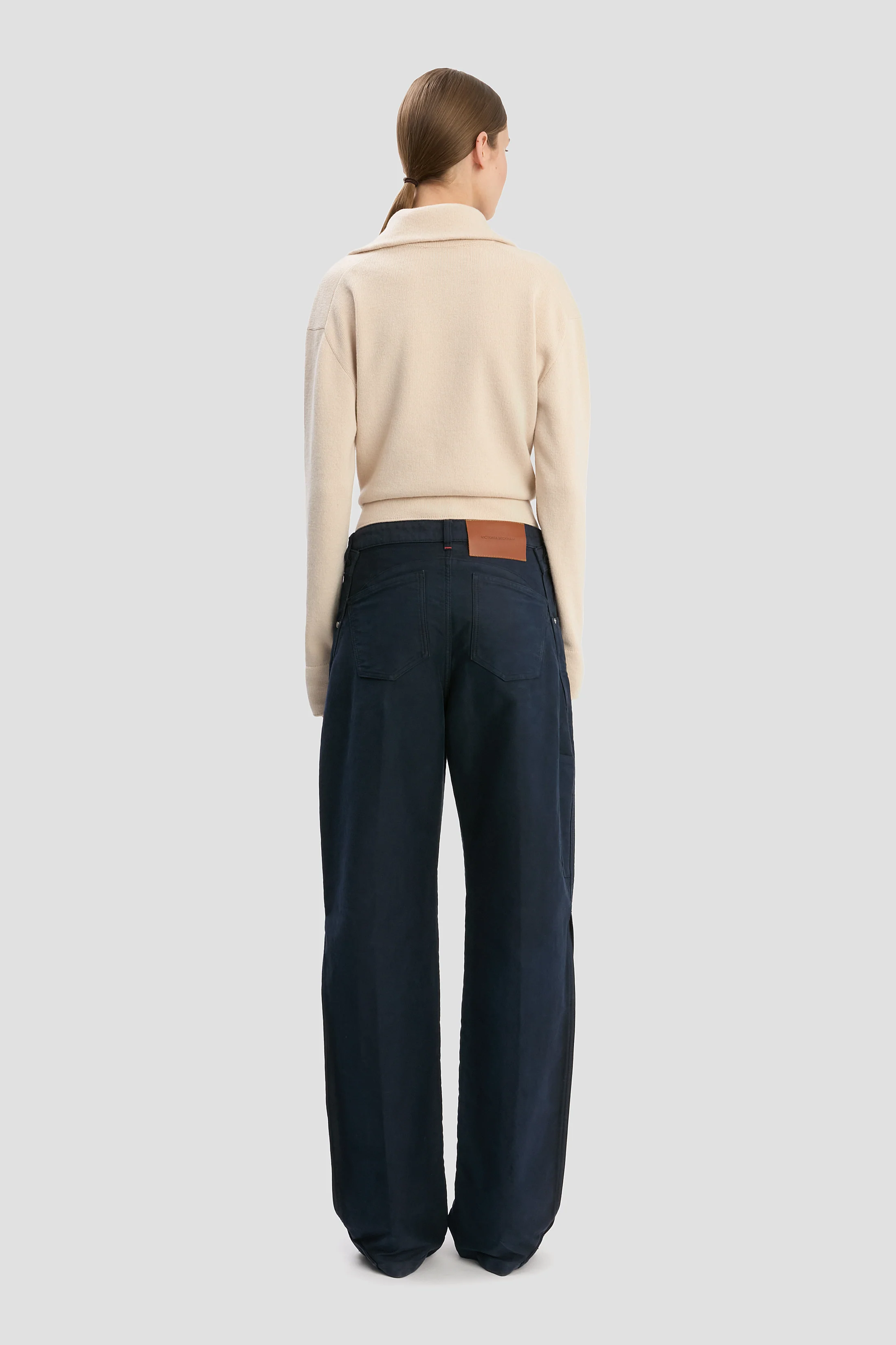 Half-Zip Milano Jumper In Pale Rose