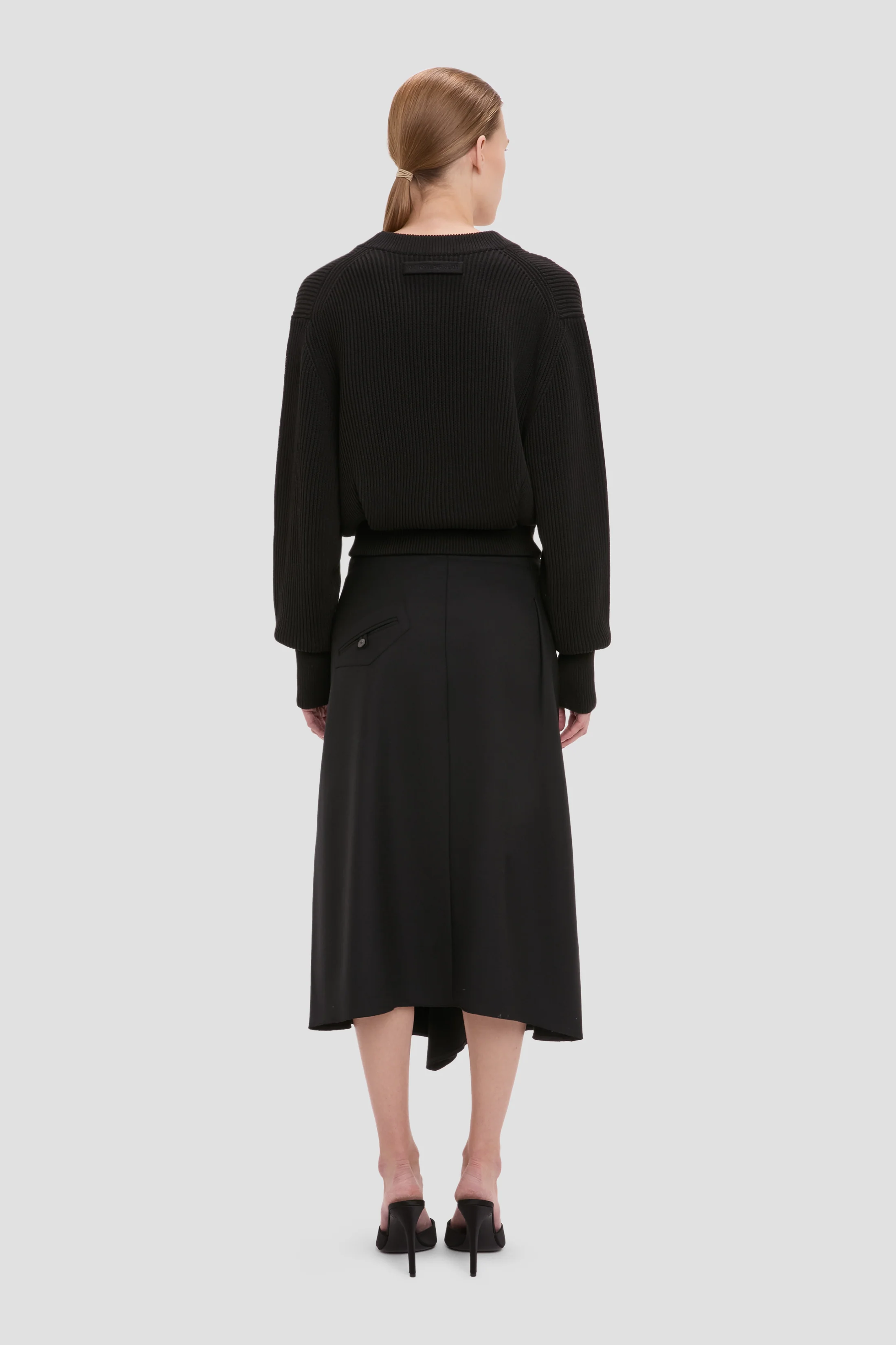 Cable Pocket Cardigan In Black