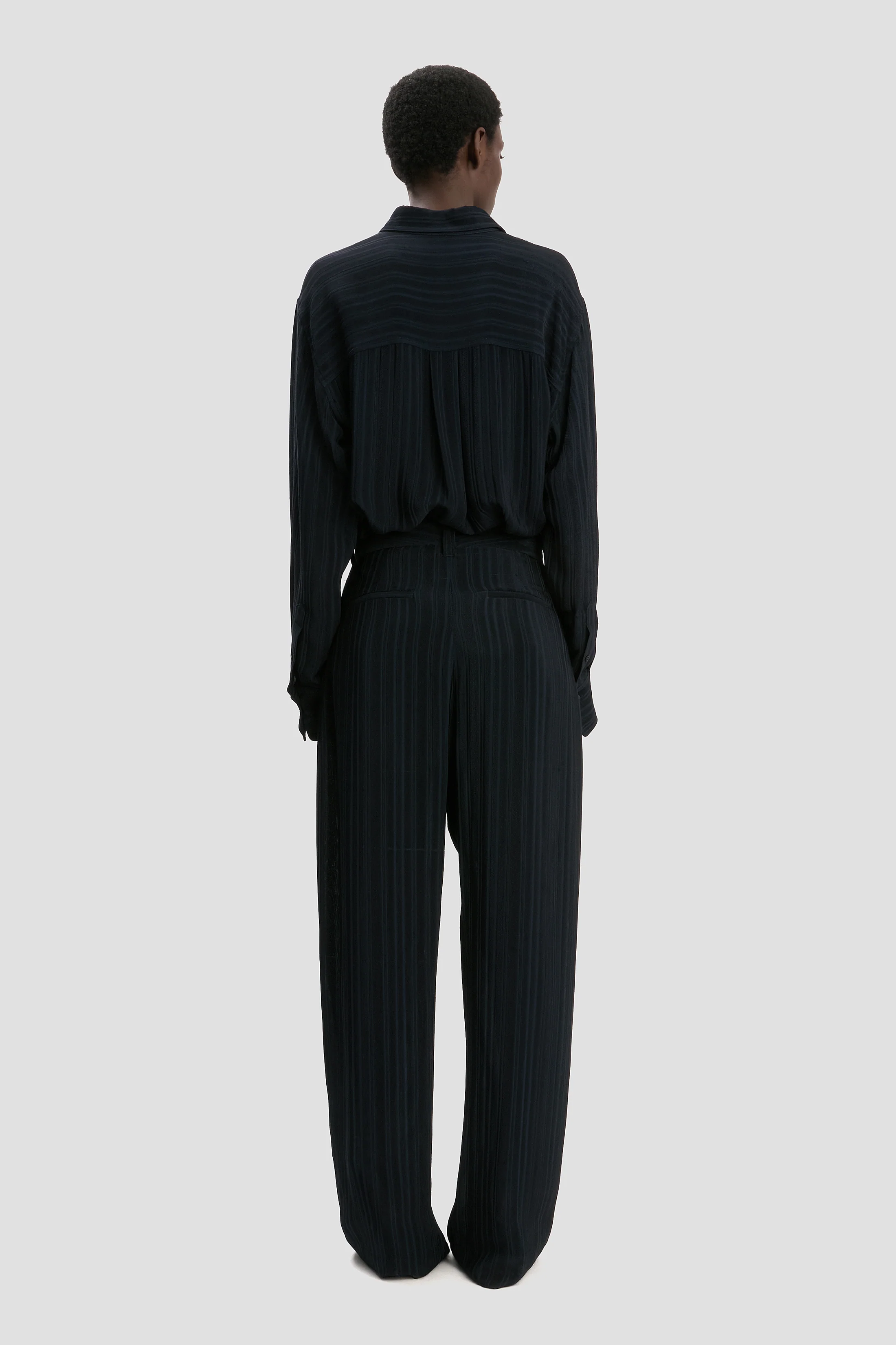 Wide Leg Trouser In Navy
