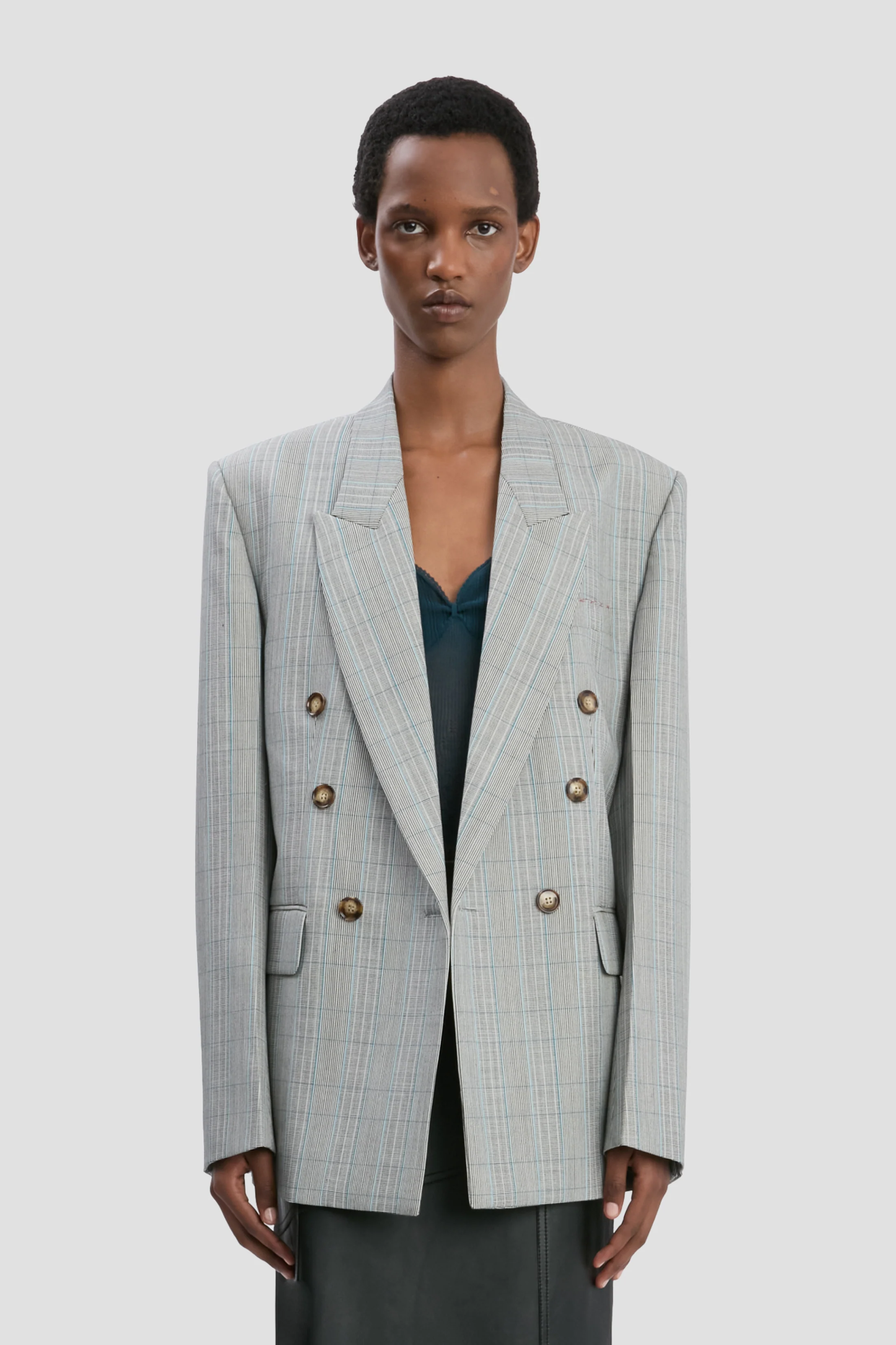 Tailored Jacket In Blue-Grey Check