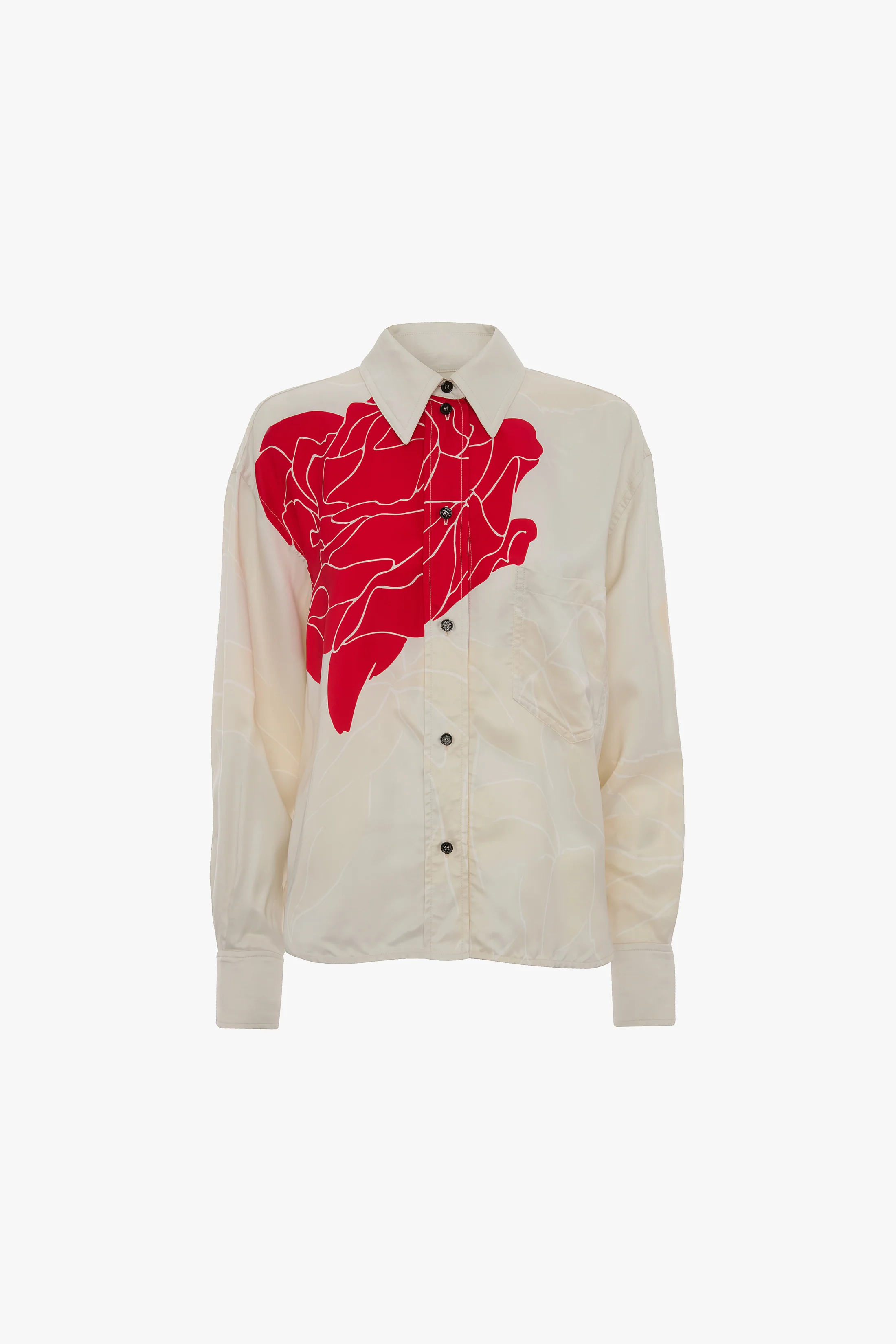 Shirt In Red Floral Print