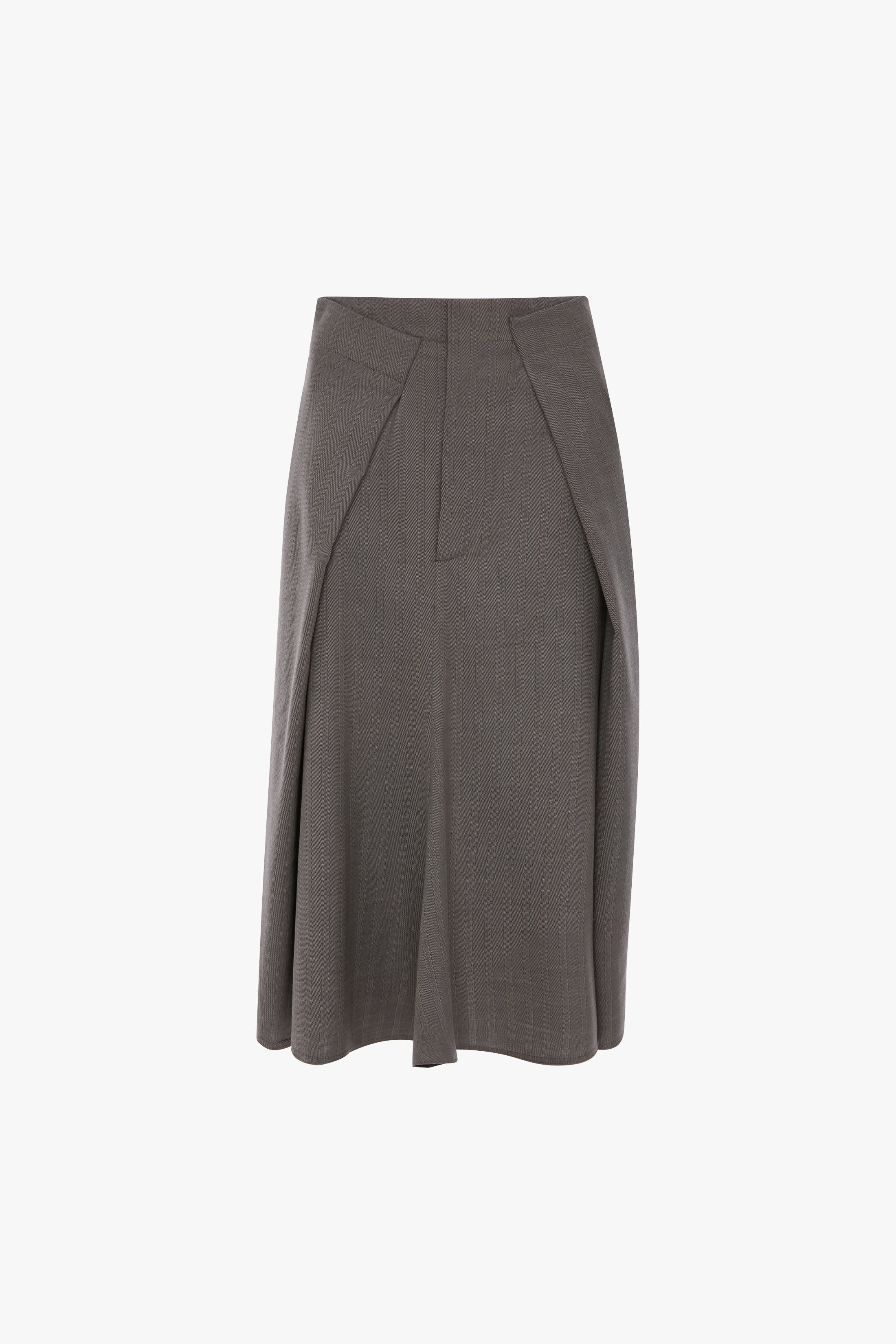 Tailored Midi Skirt In Nickel