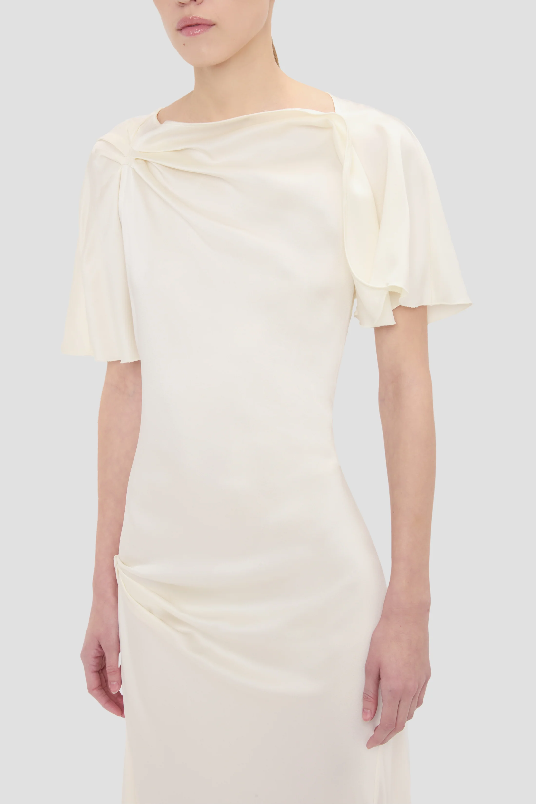 Cap Sleeve Dress In Ivory
