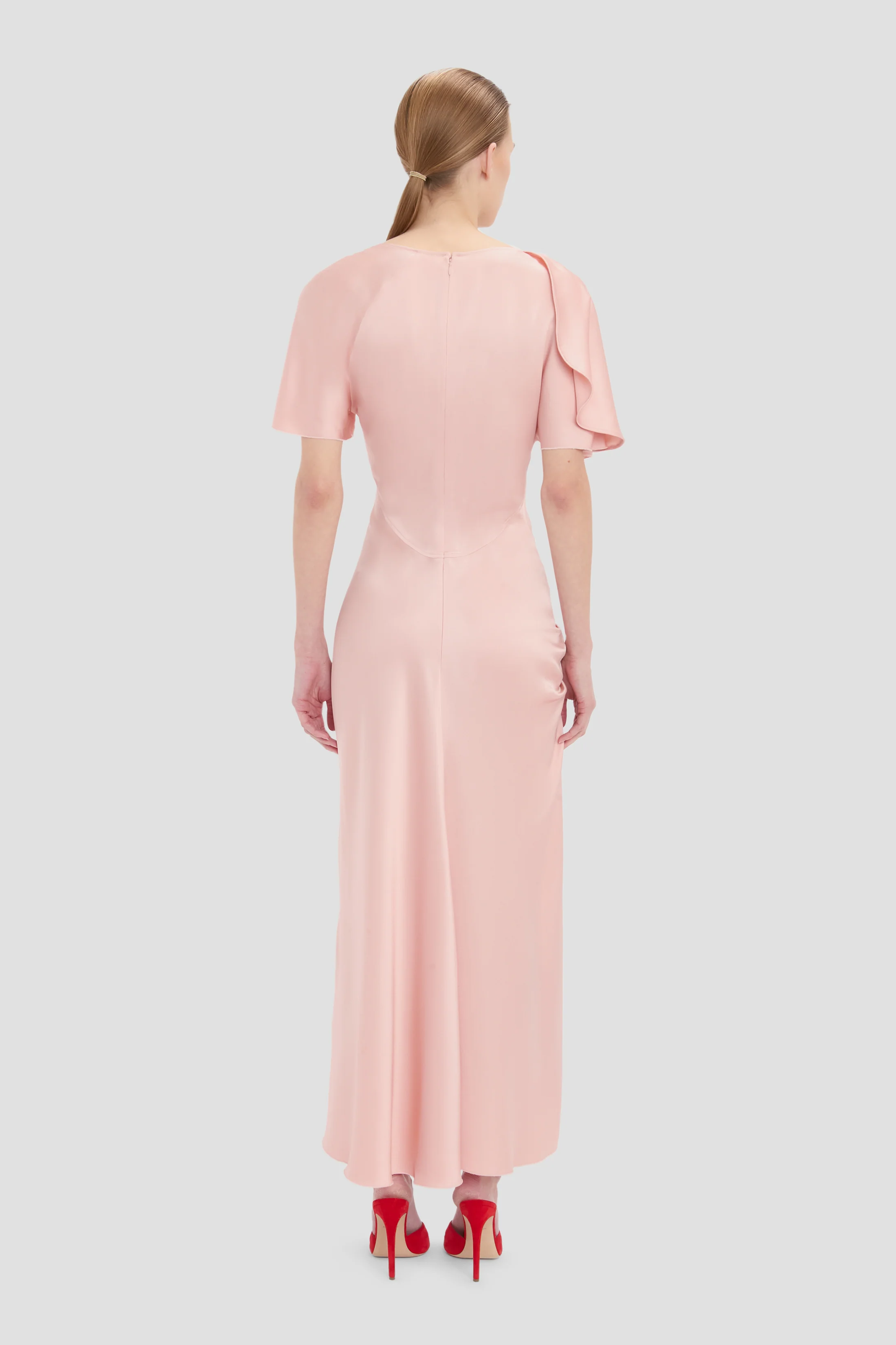 Cap Sleeve Dress In Dusty Pink