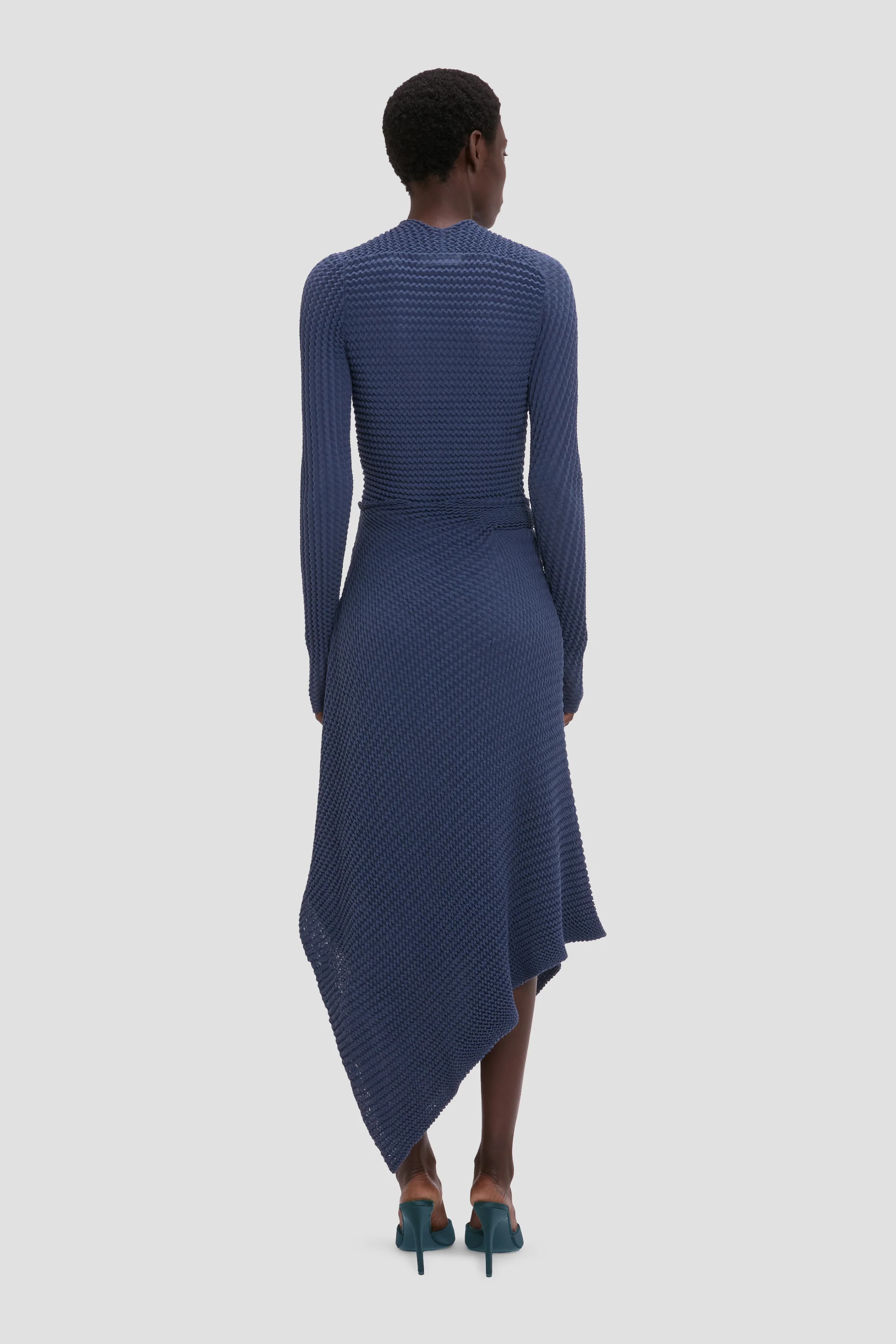 Draped Knit Midi Skirt In Eclipse