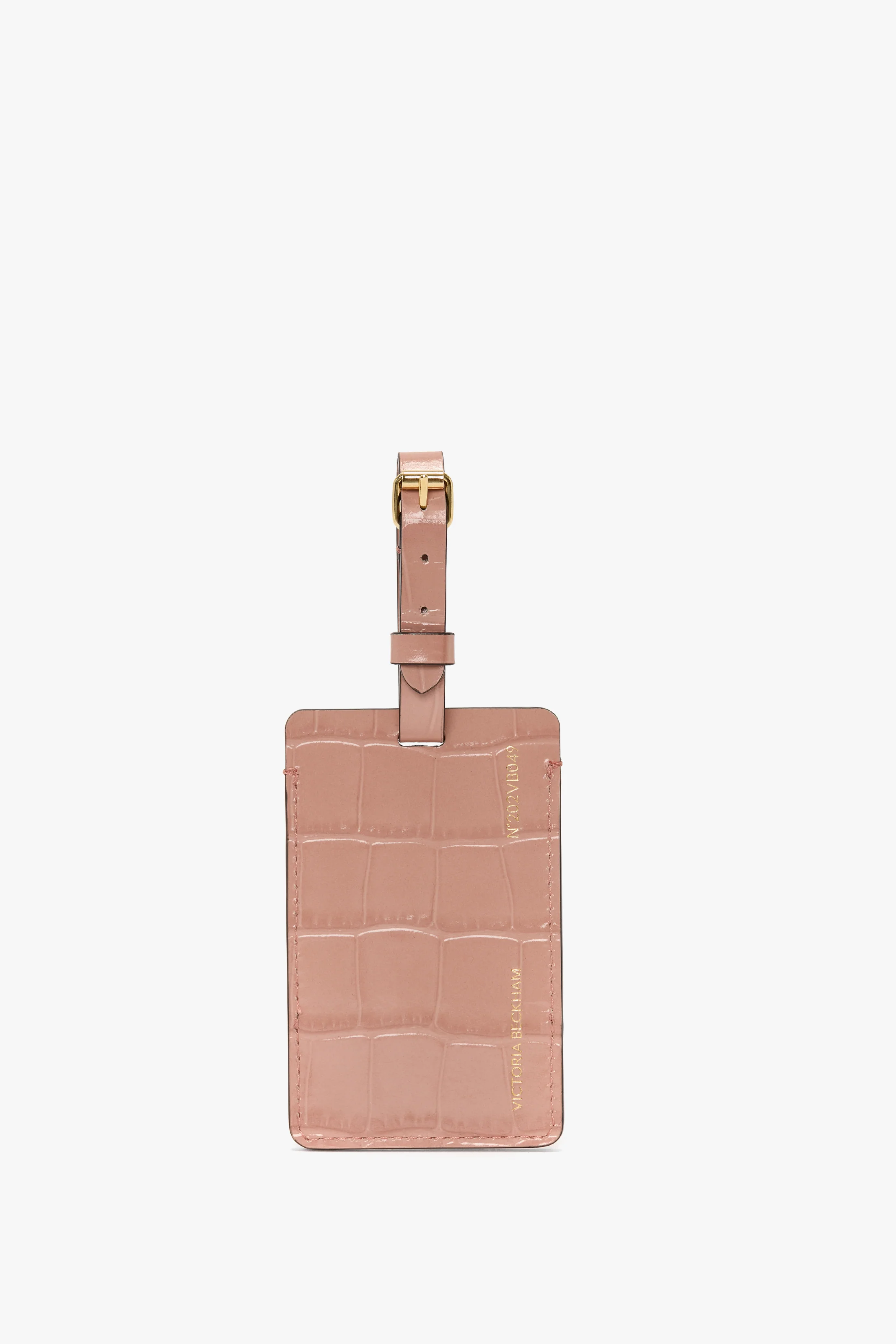 3232-luggage-tag-in-blush-pink-croc-embossed-leather-1.webp Luggage Tag In Blush Pink Croc Embossed Leather