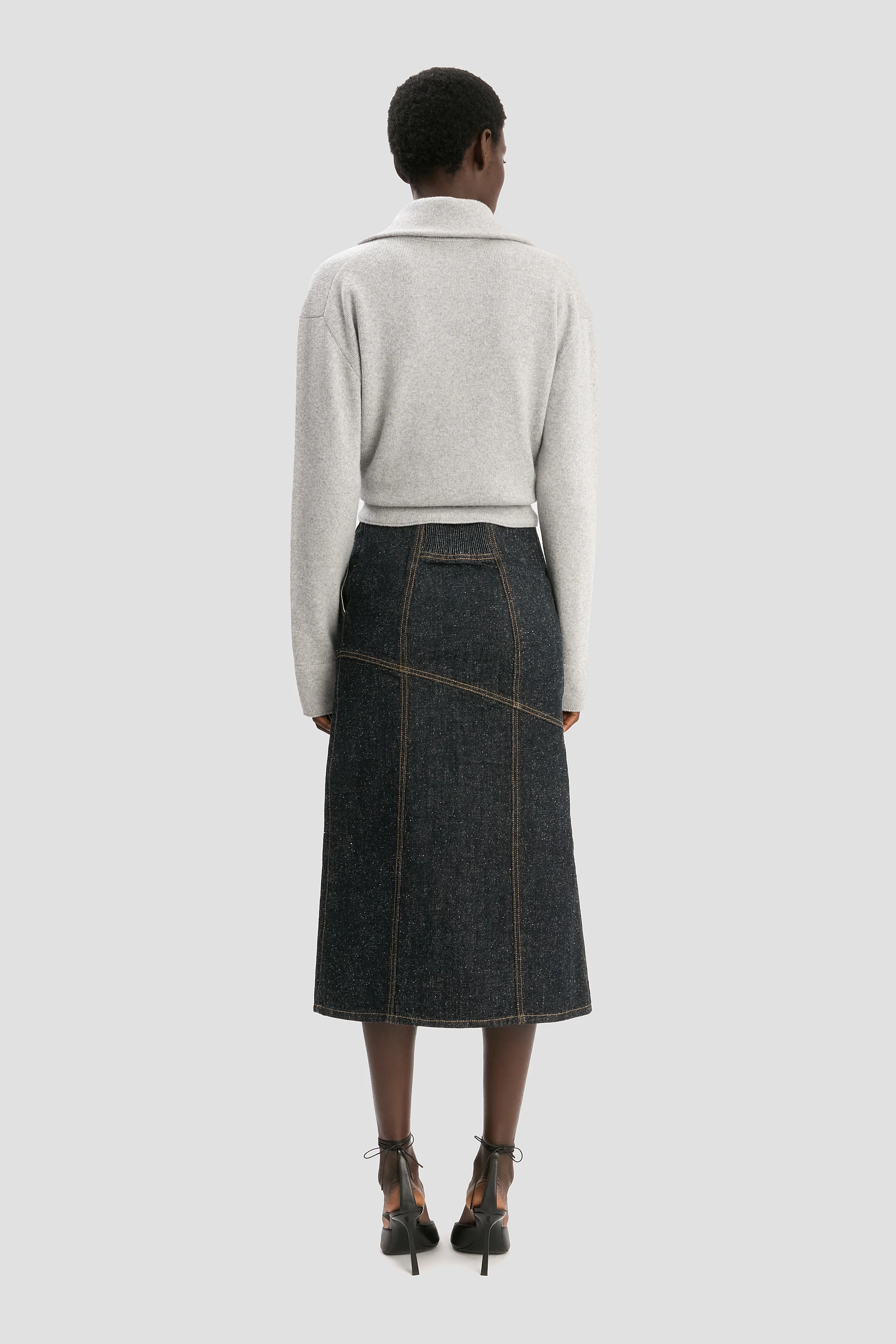Half-Zip Milano Jumper In Grey Marl